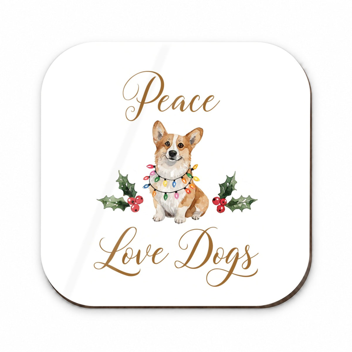 Corgi Christmas Sitting Peace Love Dogs Fridge Magnet