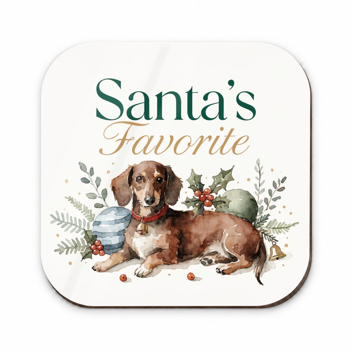 Dachshund Dog Christmas Santa's Favorite Fridge Magnet