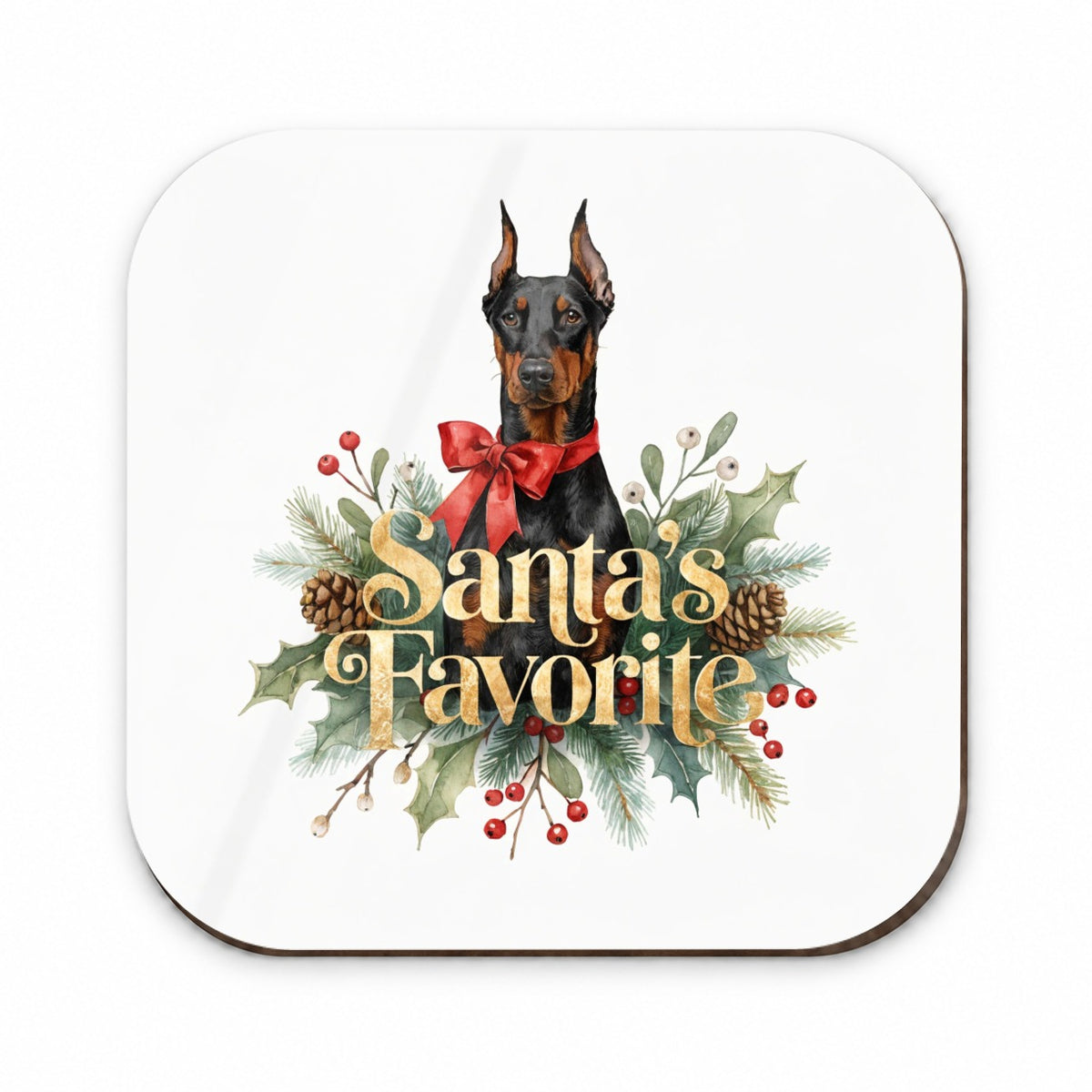 Doberman Dog Christmas Santa's Favorite Fridge Magnet