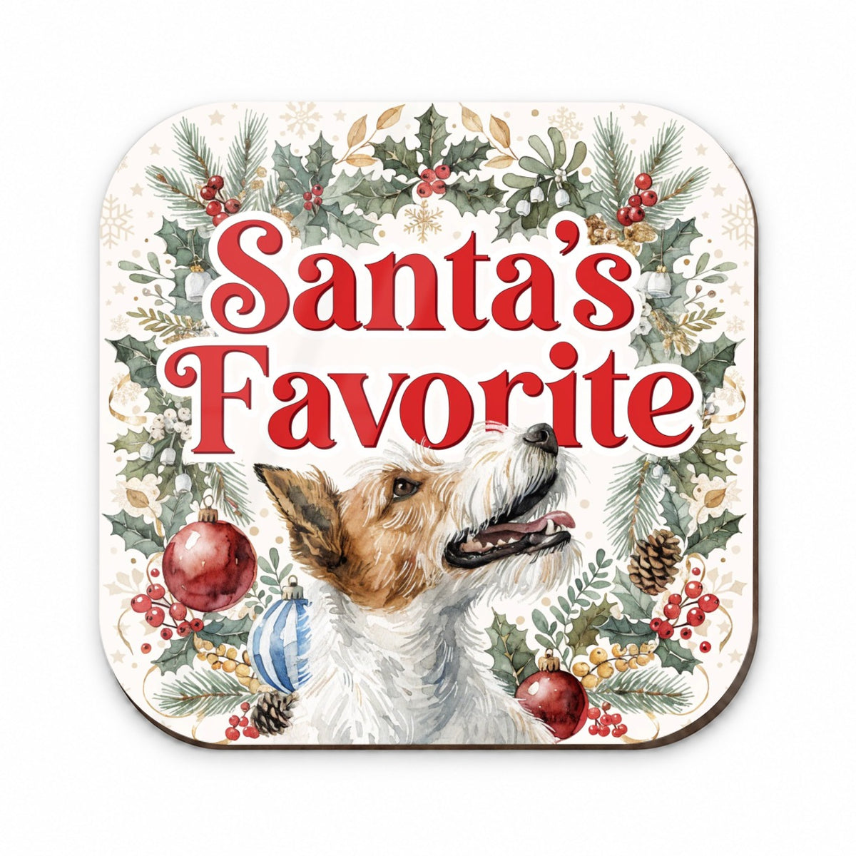 Fox Terrier Dog Christmas Santa's Favorite Fridge Magnet