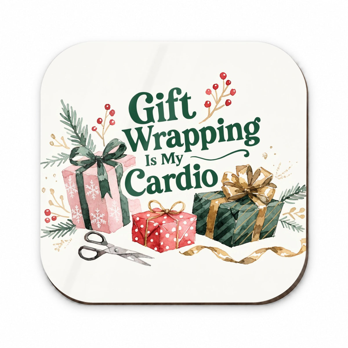 Gift Wrapping Is My Cardio Christmas Funny Fridge Magnet
