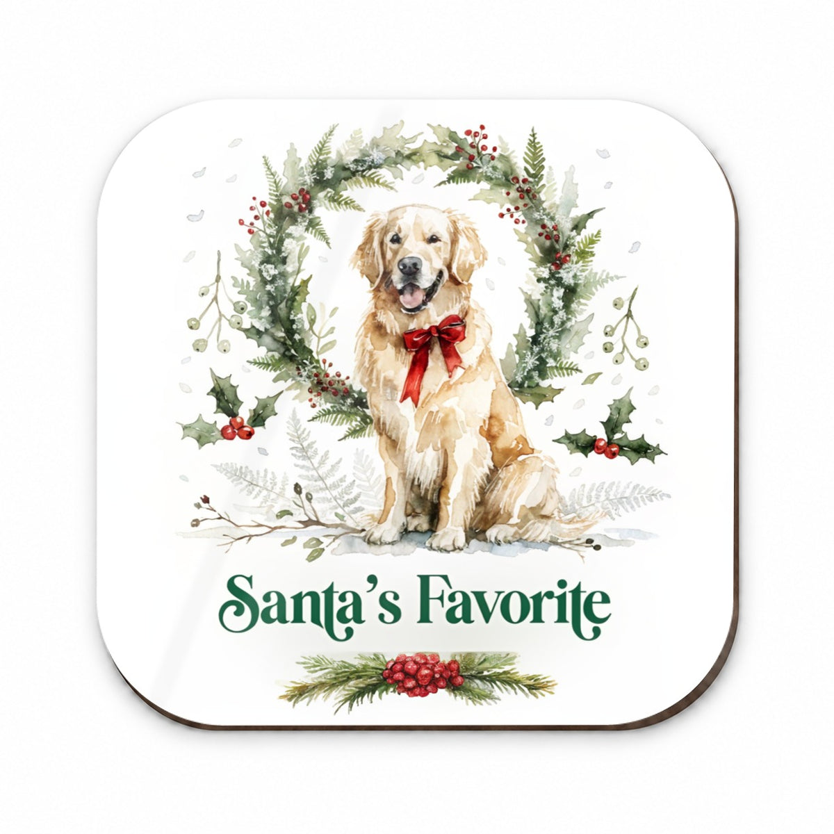 Golden Retriever Dog Christmas Santa's Favorite Fridge Magnet