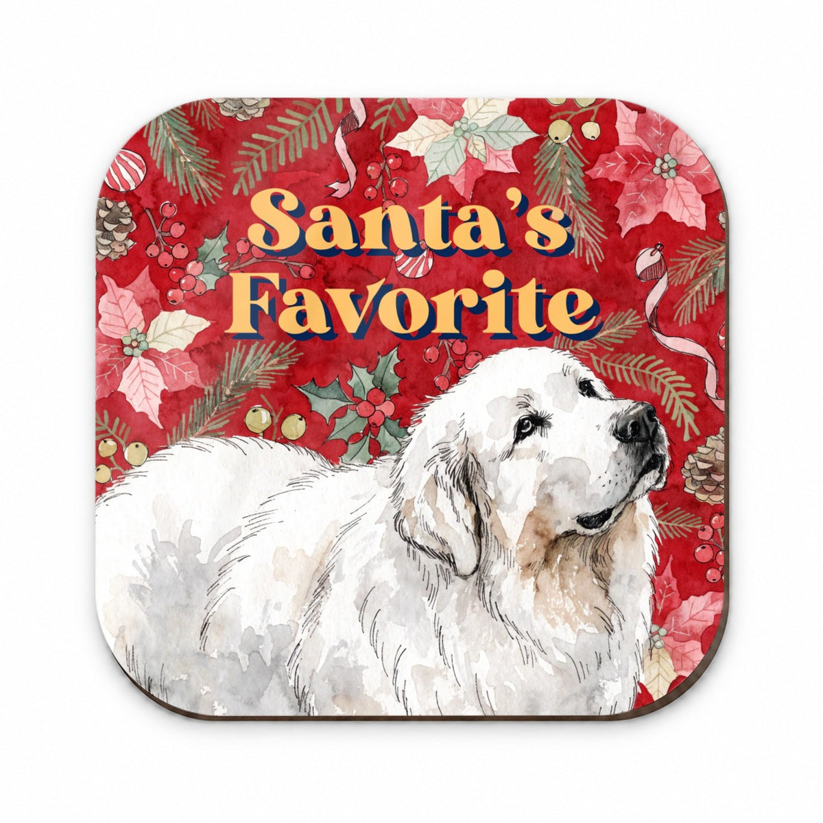 Great Pyrenees Dog Christmas Santa's Favorite Fridge Magnet