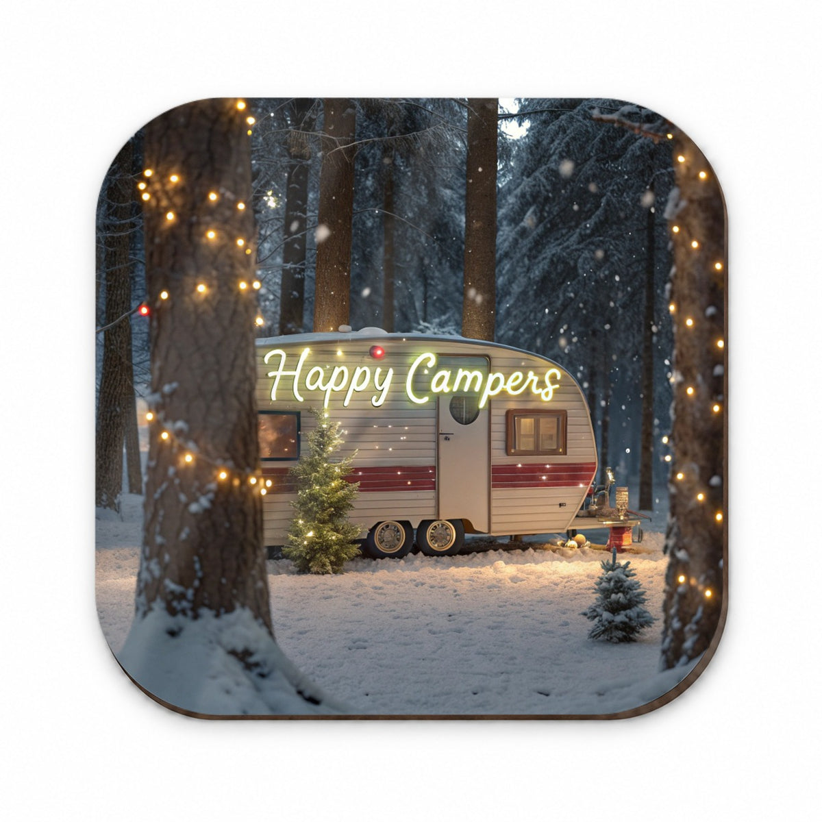 Happy Camper RV Vintage Christmas Fridge Magnet