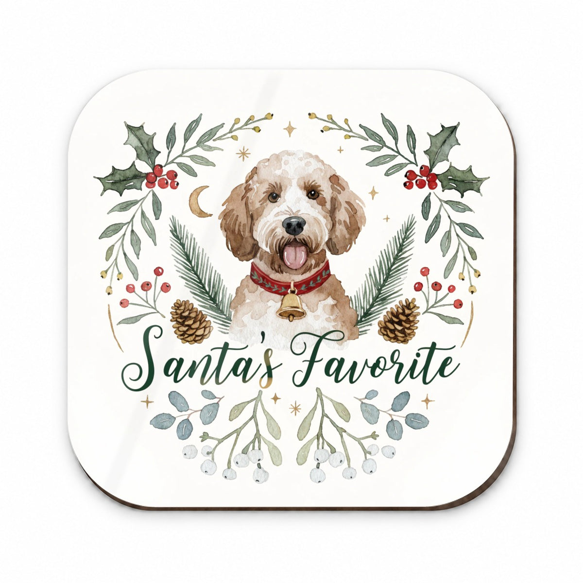 Labradoodle Dog Christmas Santa's Favorite Fridge Magnet