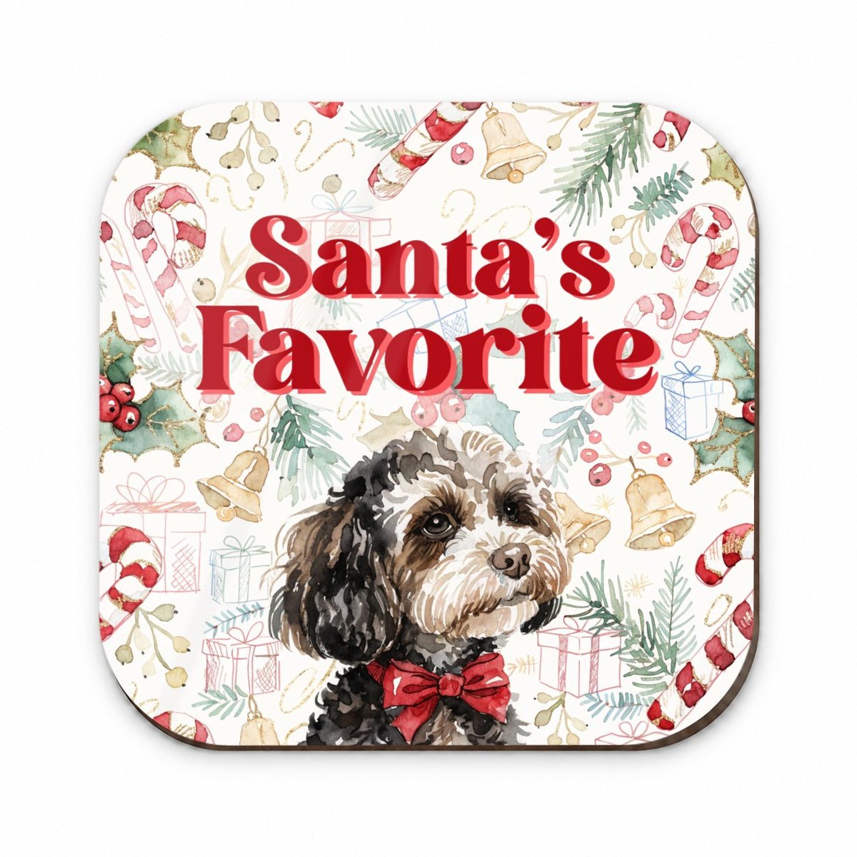 Maltipoo Dog Christmas Santa's Favorite Fridge Magnet