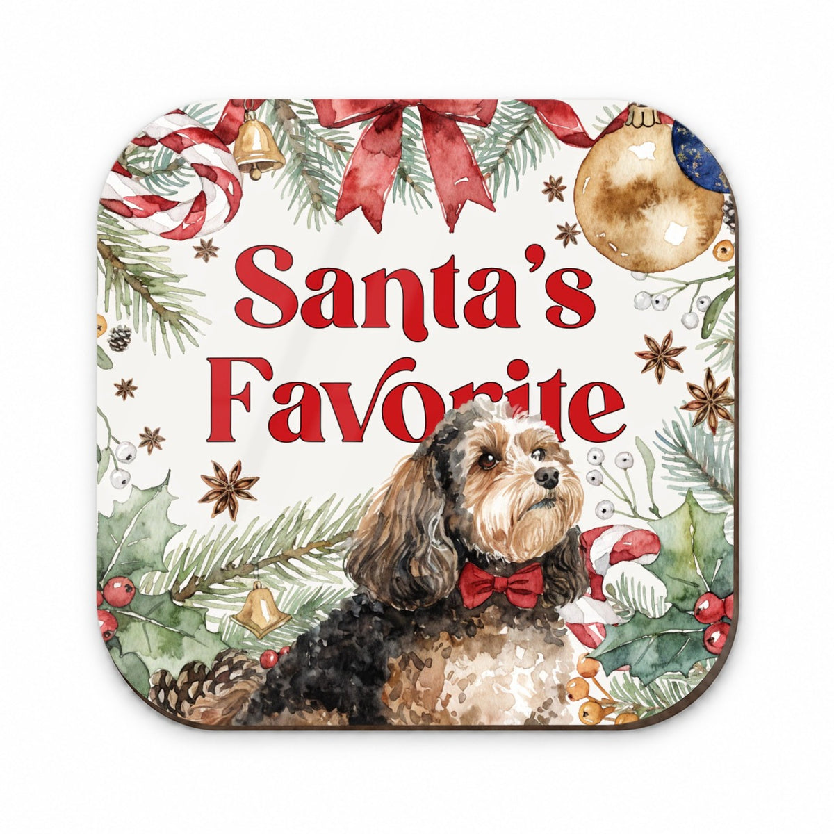 Maltipoo Dog Cute Christmas Santa's Favorite Fridge Magnet
