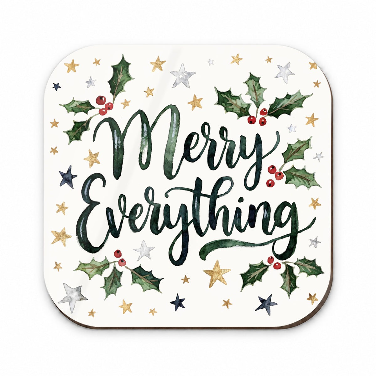 Merry Everything Christmas Green Fridge Magnet