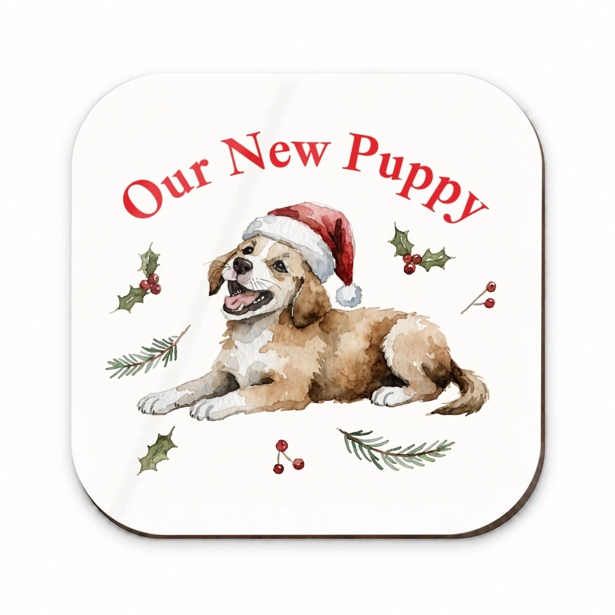 New Puppy Christmas Fridge Magnet