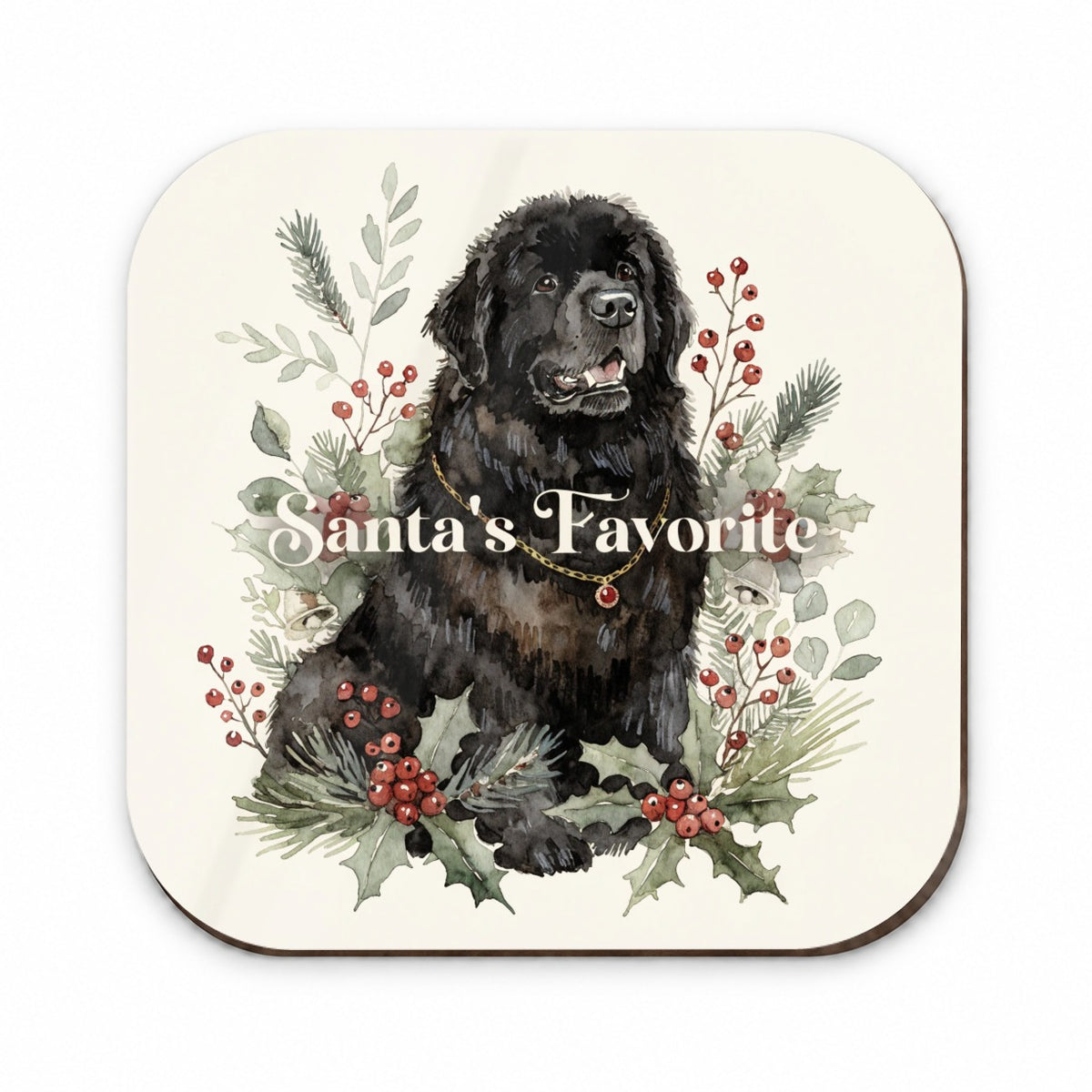Newfoundland Dog Christmas Santa's Favorite Fridge Magnet