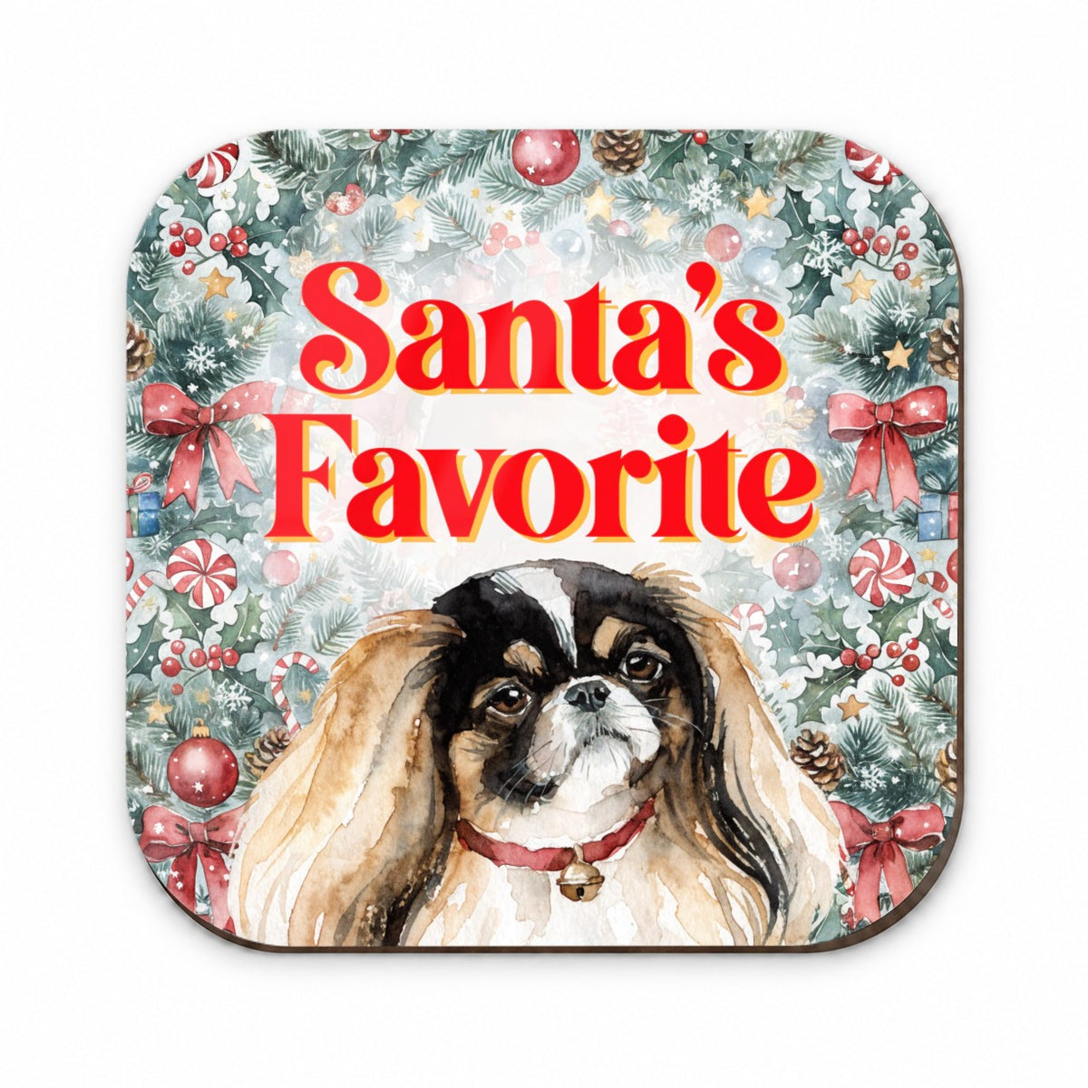 Pekingese Dog Christmas Santa's Favorite Fridge Magnet