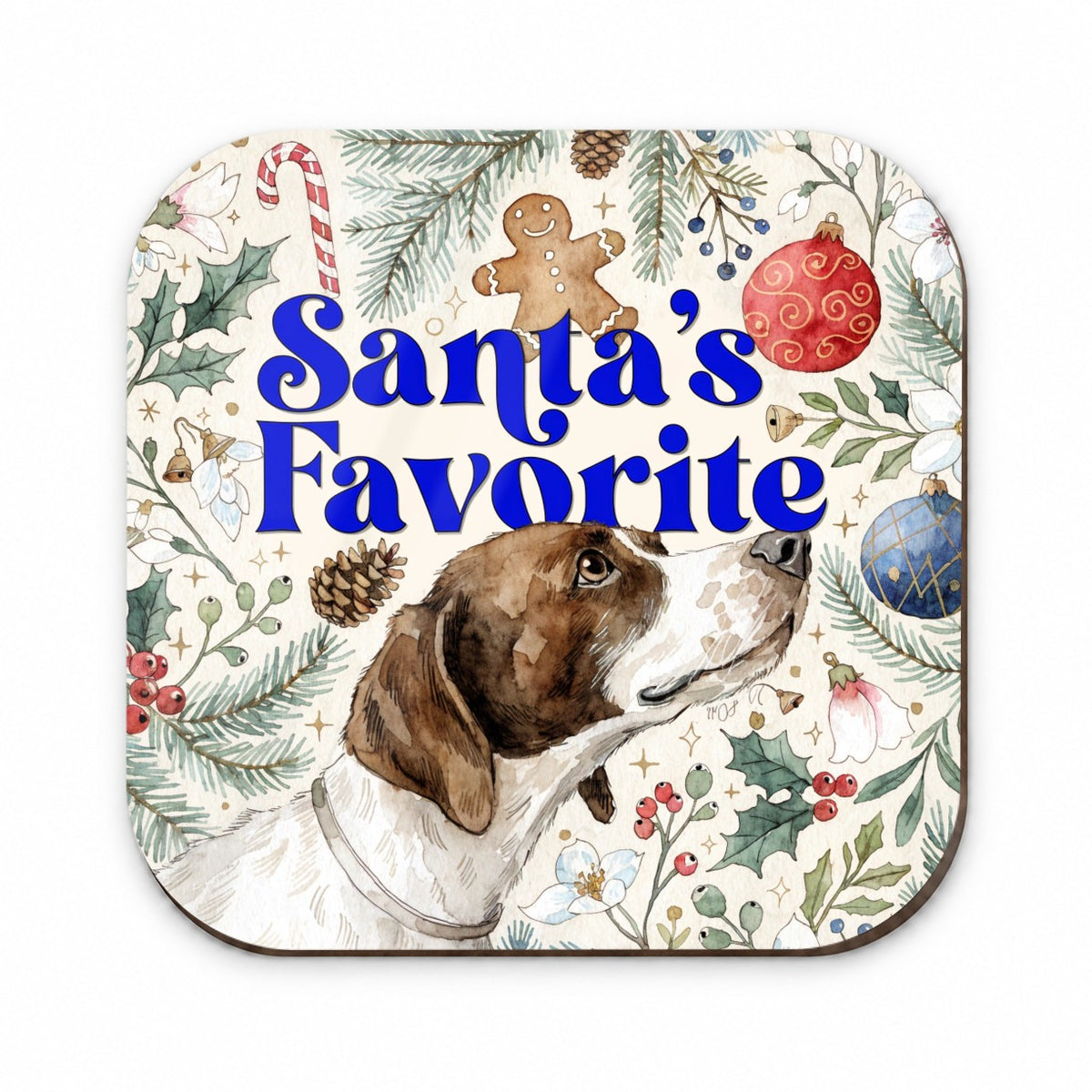Pointer Dog Christmas Santa's Favorite Fridge Magnet