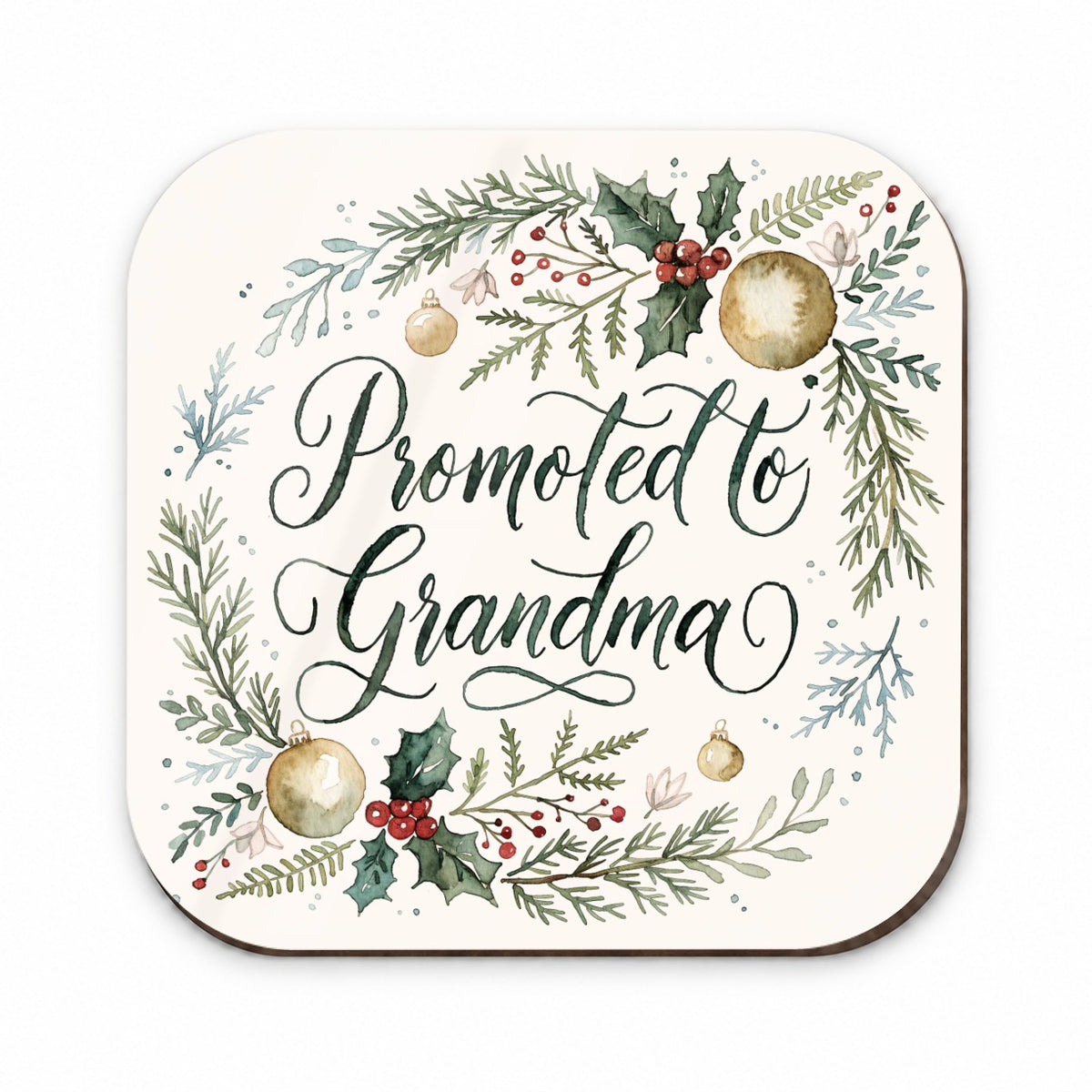 Promoted To Grandma Christmas Elegant Fridge Magnet