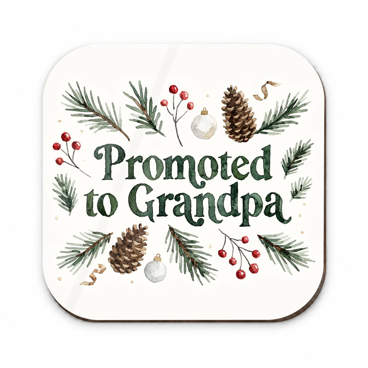 Promoted To Grandpa Christmas Fridge Magnet