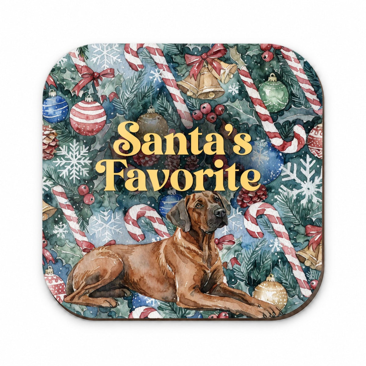 Rhodesian Ridgeback Dog Christmas Santa's Favorite Fridge Magnet