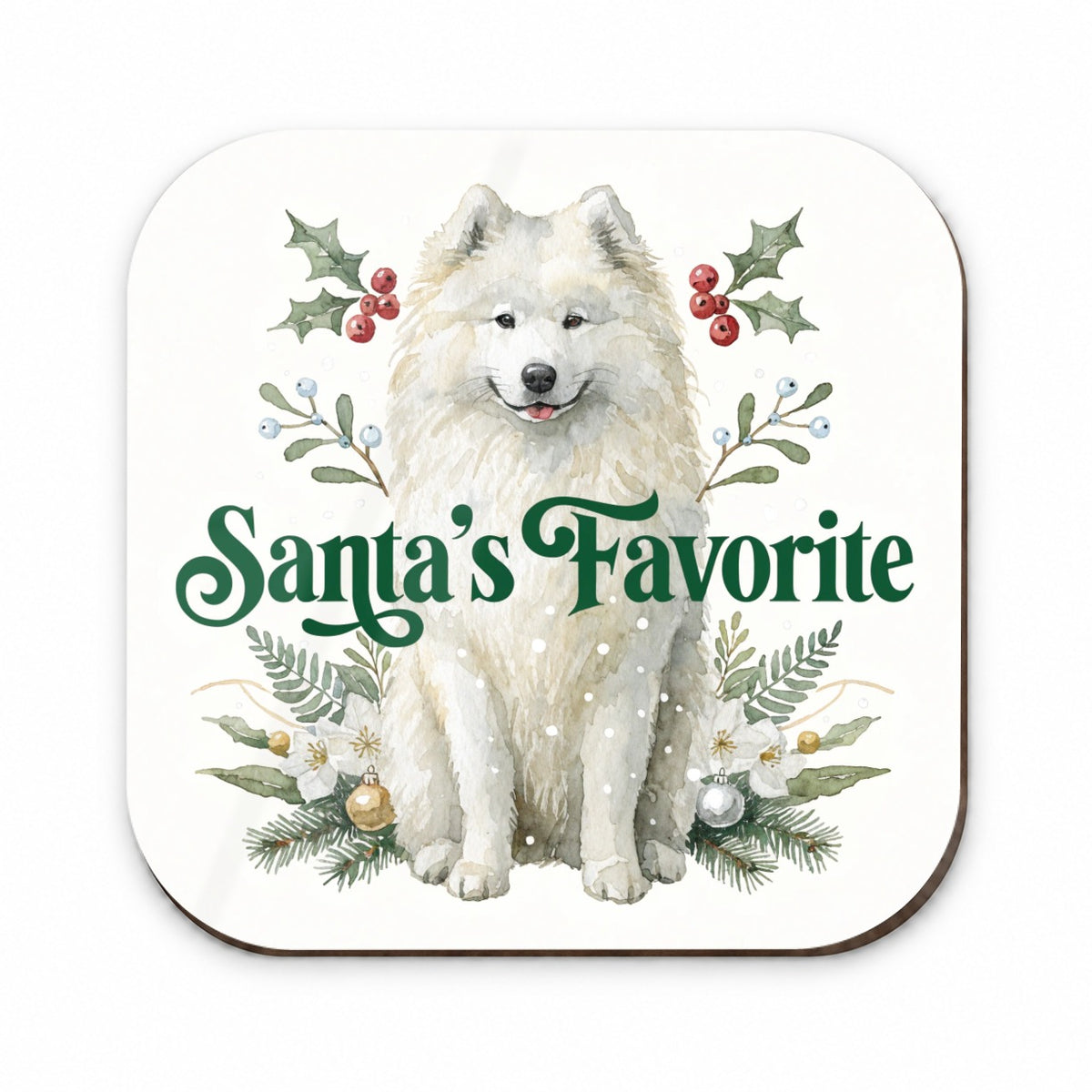 Samoyed Dog Christmas Santa's Favorite Fridge Magnet