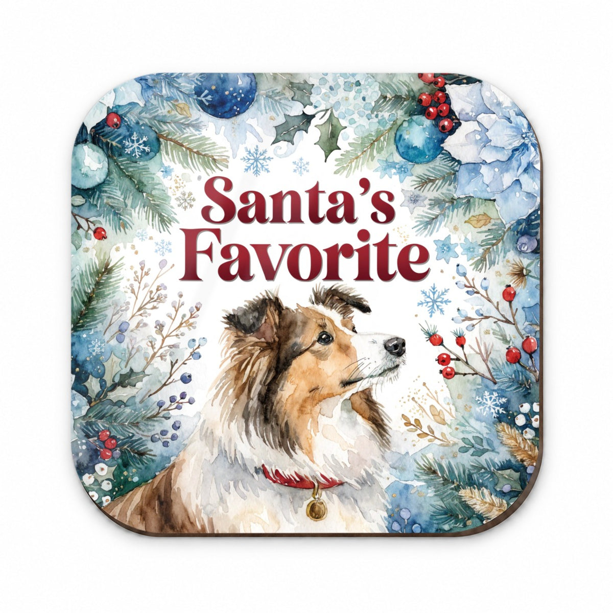 Shetland Sheepdog Christmas Santa's Favorite Fridge Magnet