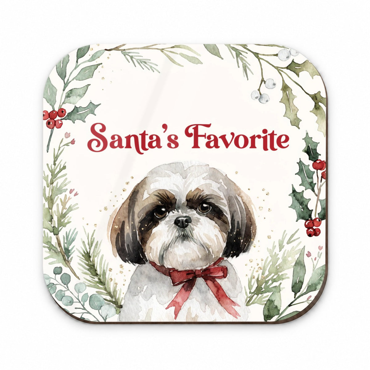 Shih Tzu Dog Christmas Santa's Favorite Fridge Magnet