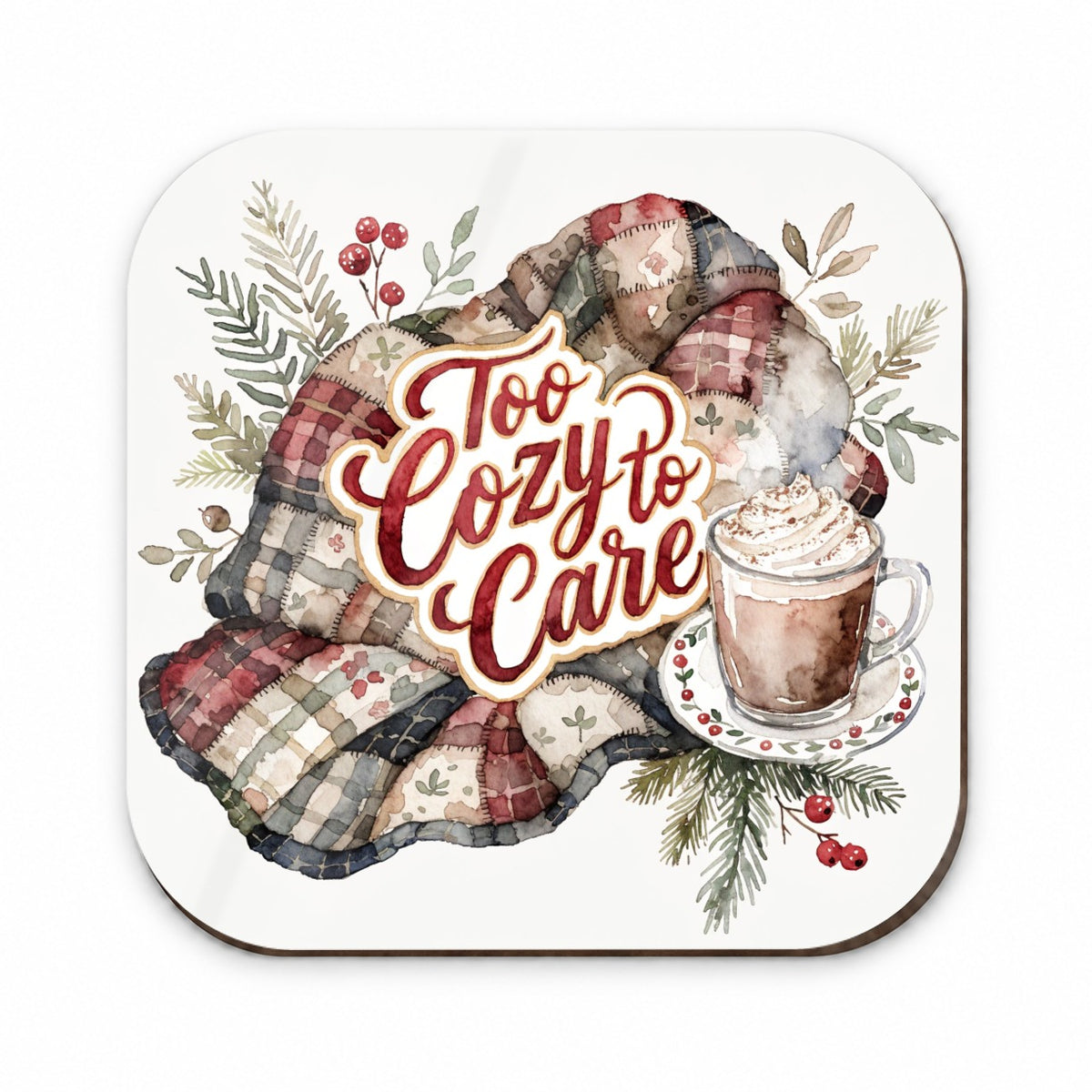 Too Cozy To Care Christmas Hot Cocoa Fridge Magnet