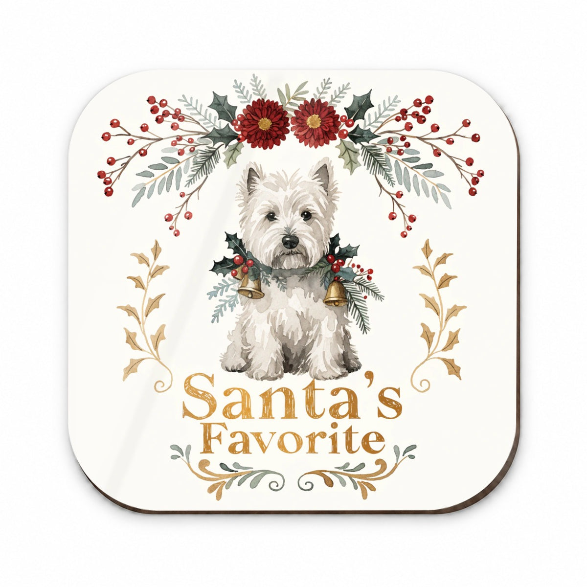 West Highland White Terrier Westie Dog Christmas Santa's Favorite Fridge Magnet