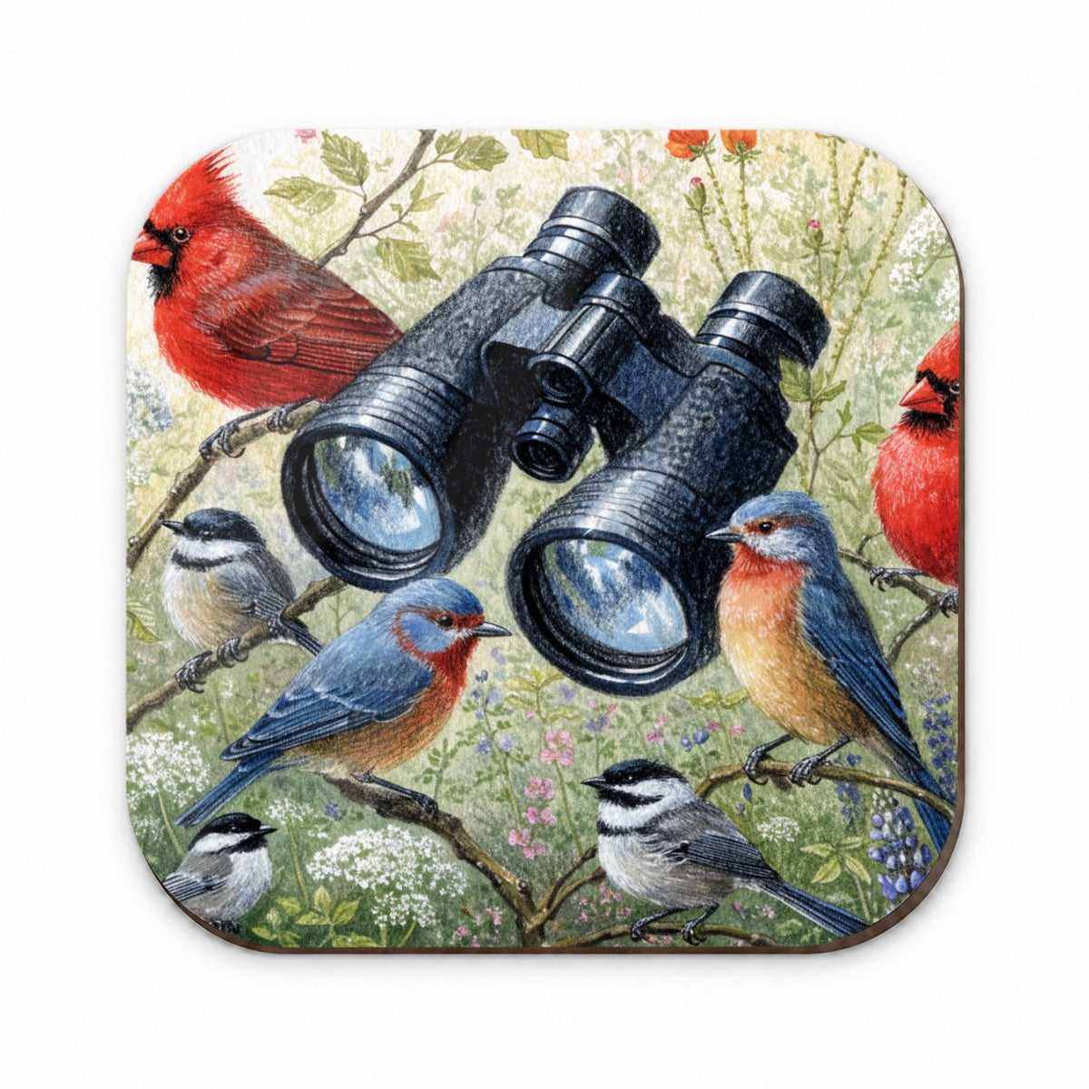 Birdwatching Binoculars Birds Fridge Magnet