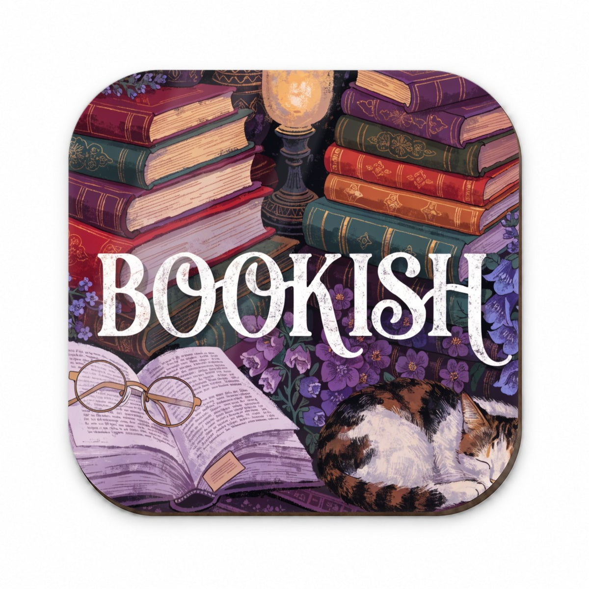 Bookish Reading Books Cat Fridge Magnet