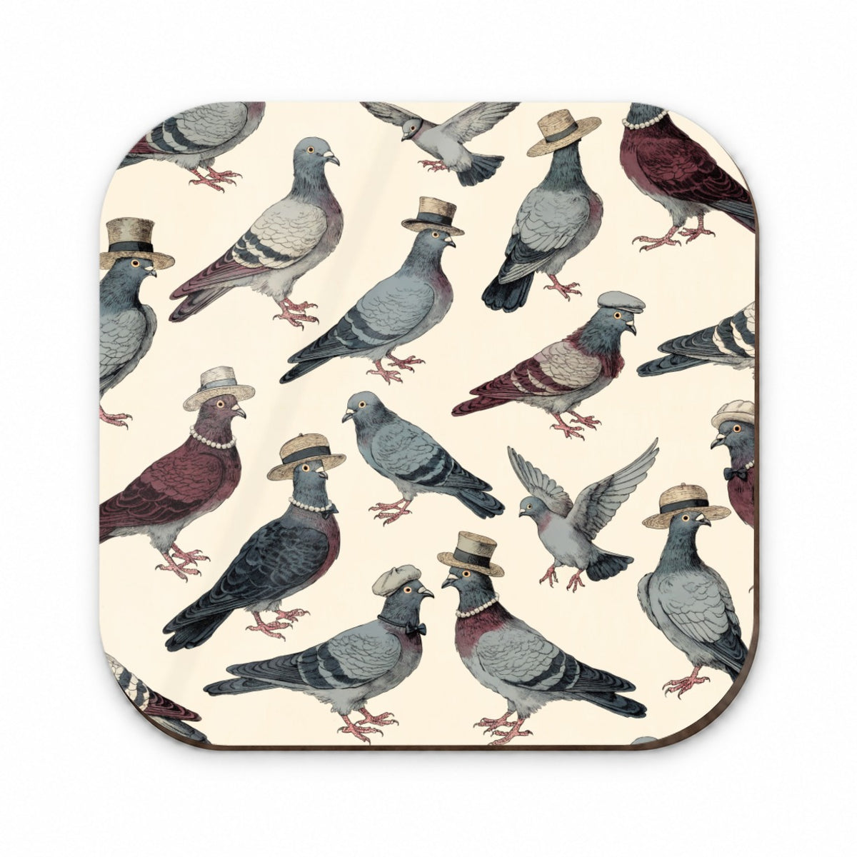 Charming Pigeons Wearing Hat Fridge Magnet