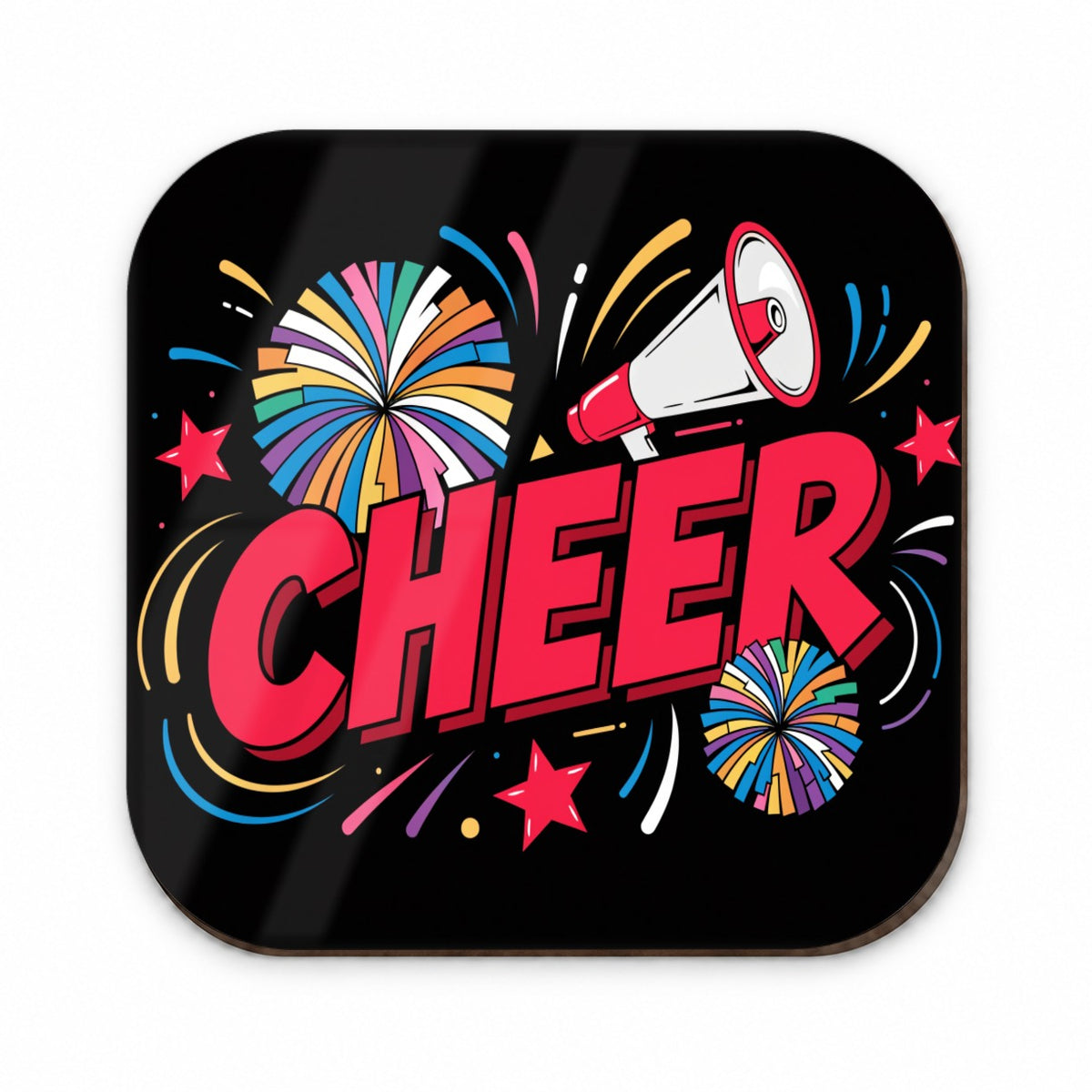 Cheerleading Red on Black Fridge Magnet