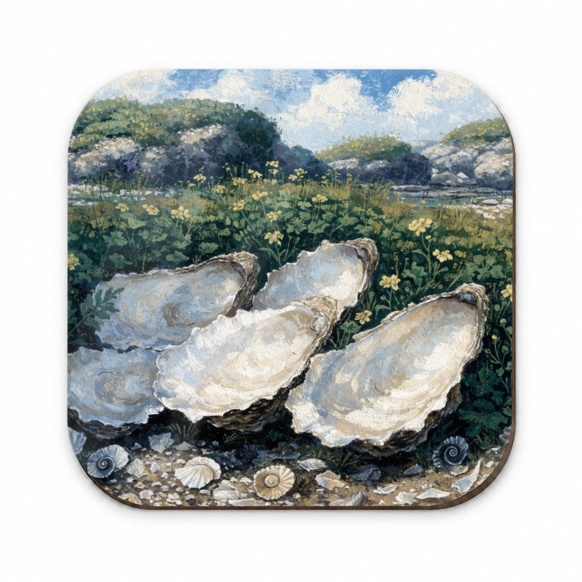 Coastal Oysters Shells Fridge Magnet