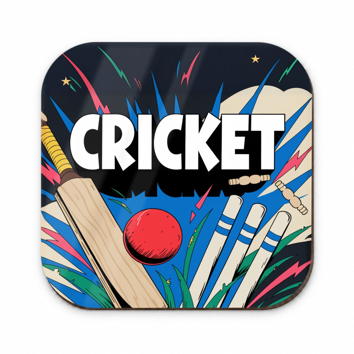 Cricket Bat Ball Wickets Fridge Magnet
