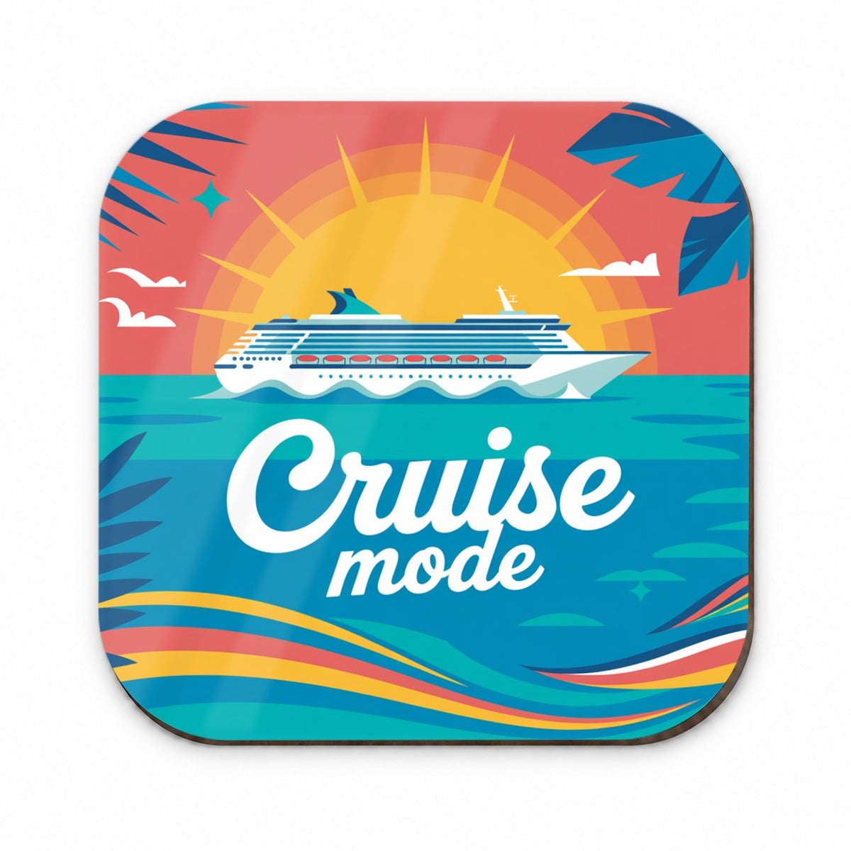 Cruise Mode Ship Vacation Colorful Fridge Magnet