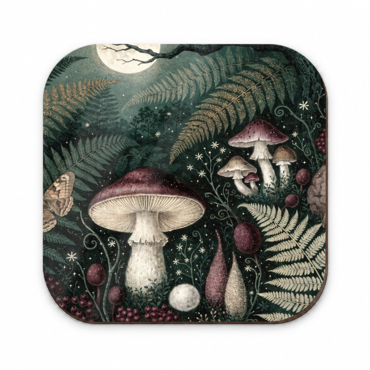 Enchanted Forest Floor Mushrooms Ferns Fridge Magnet