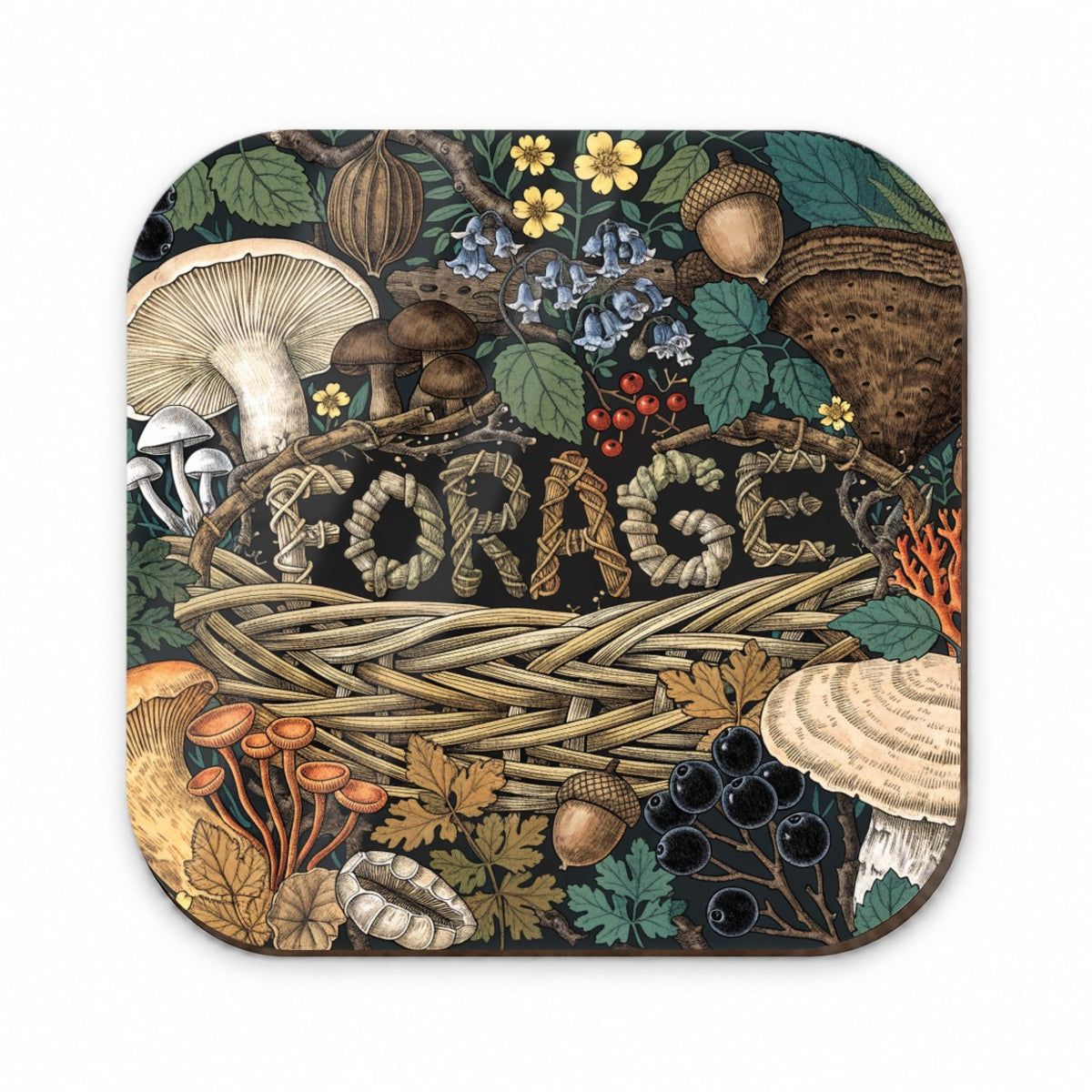 Forage Woodland Forest Mushrooms Fridge Magnet