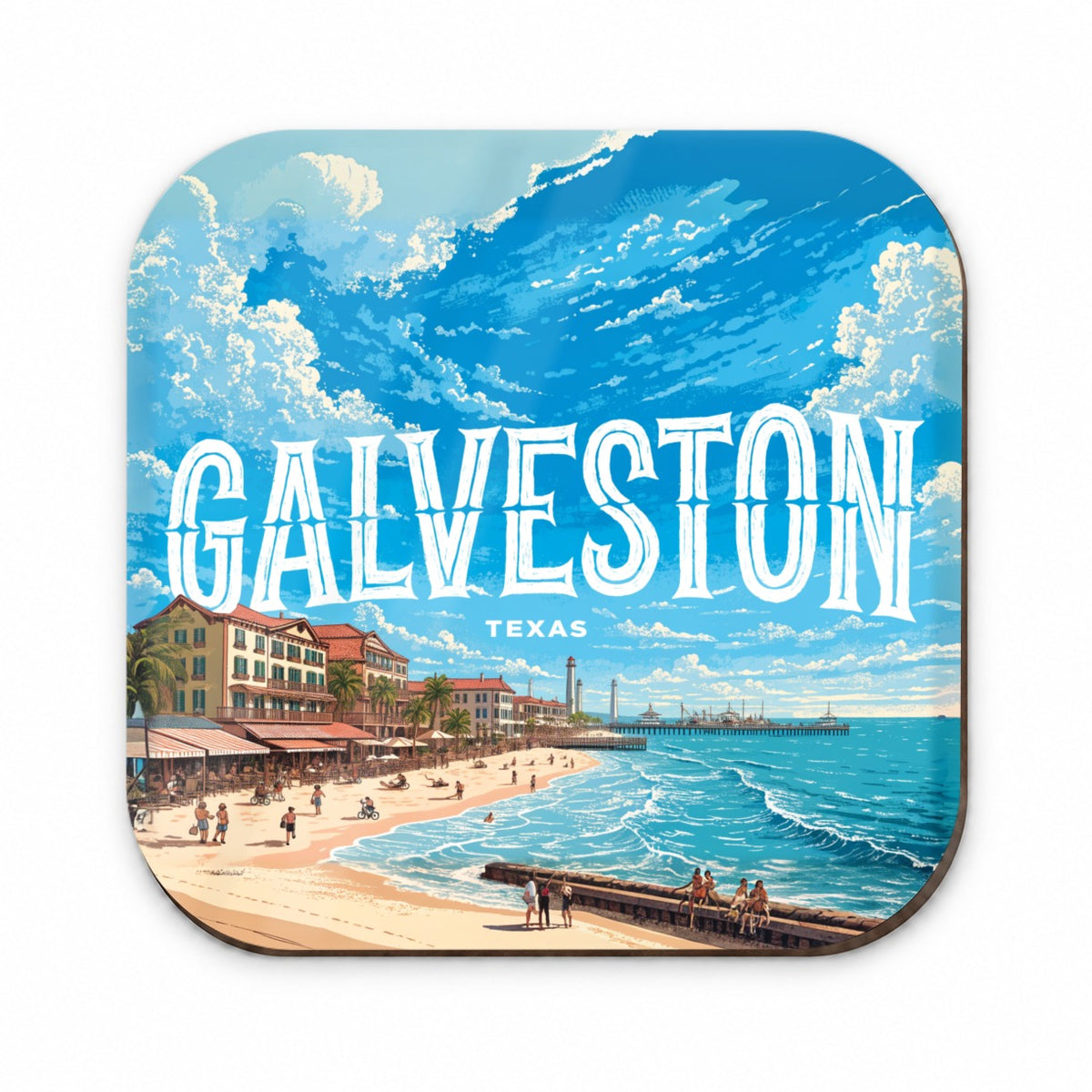 Galveston Texas Travel Fridge Magnet