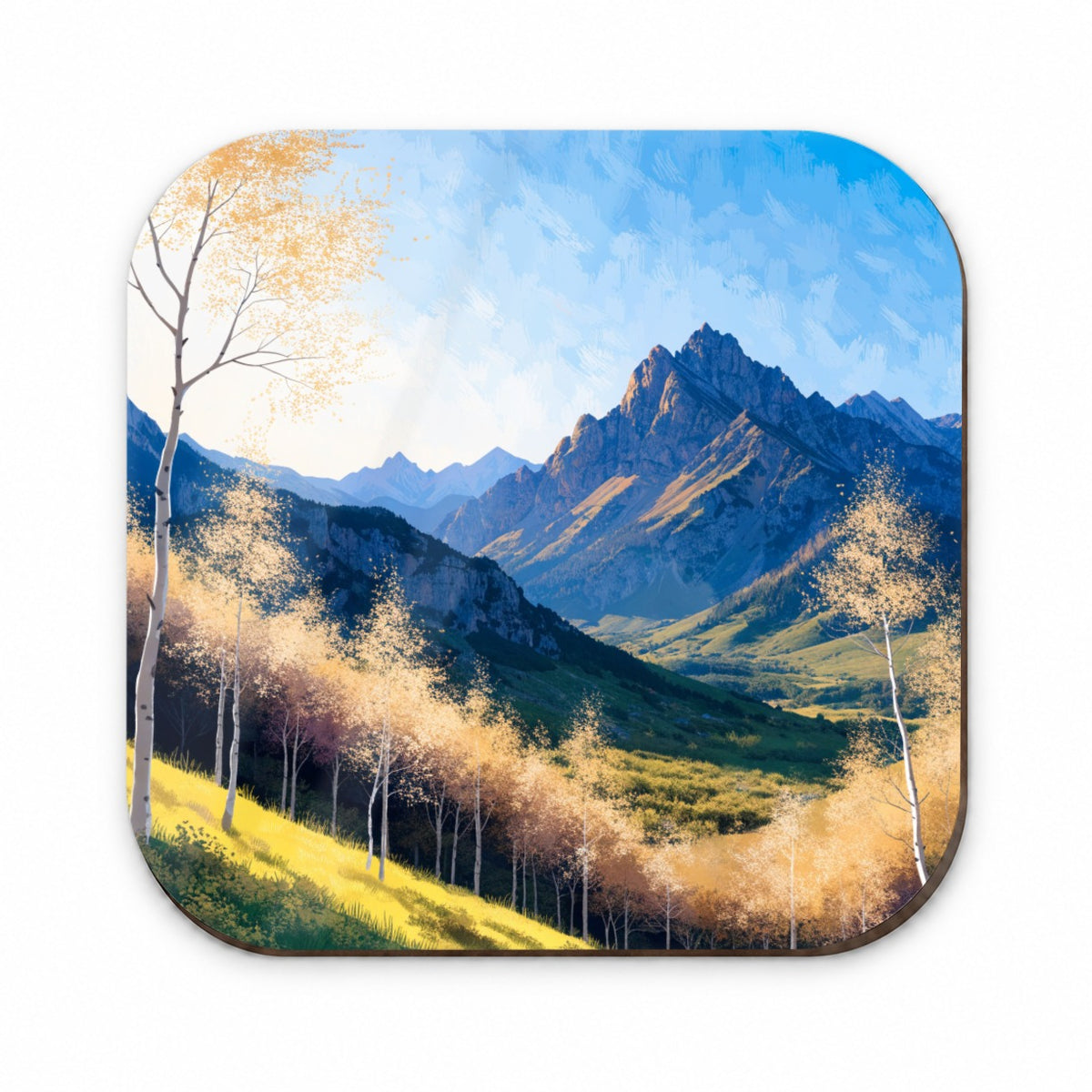 Golden Aspen Mountain Forest Fridge Magnet