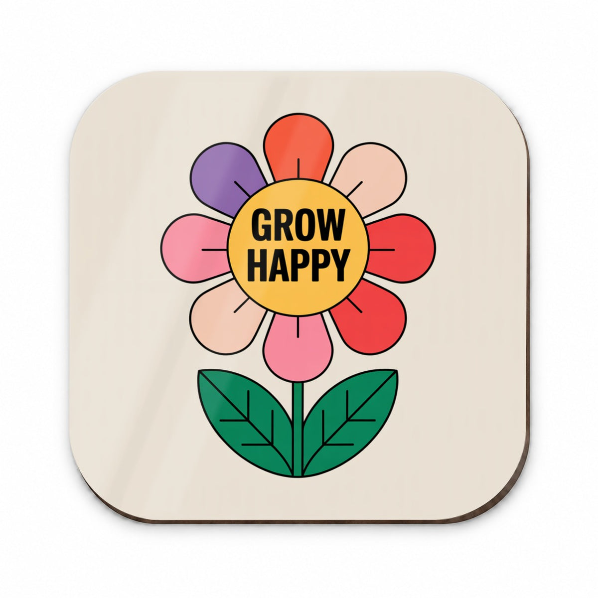 Grow Happy Cheerful Flower Gardener Fridge Magnet
