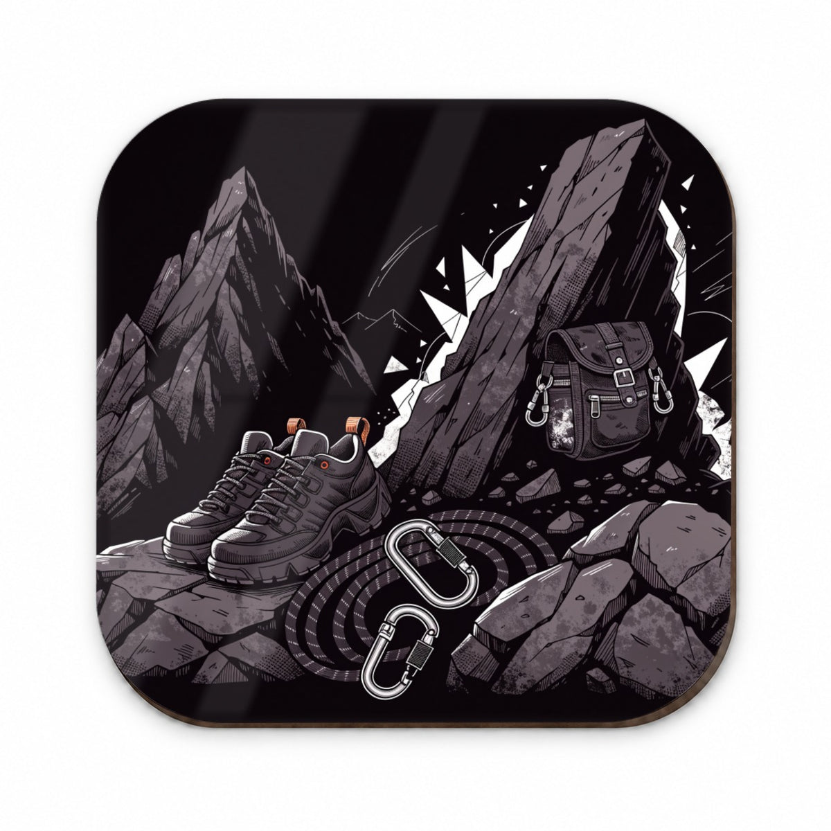 Hiking Rock Climbing Gear Dark Mountain Fridge Magnet