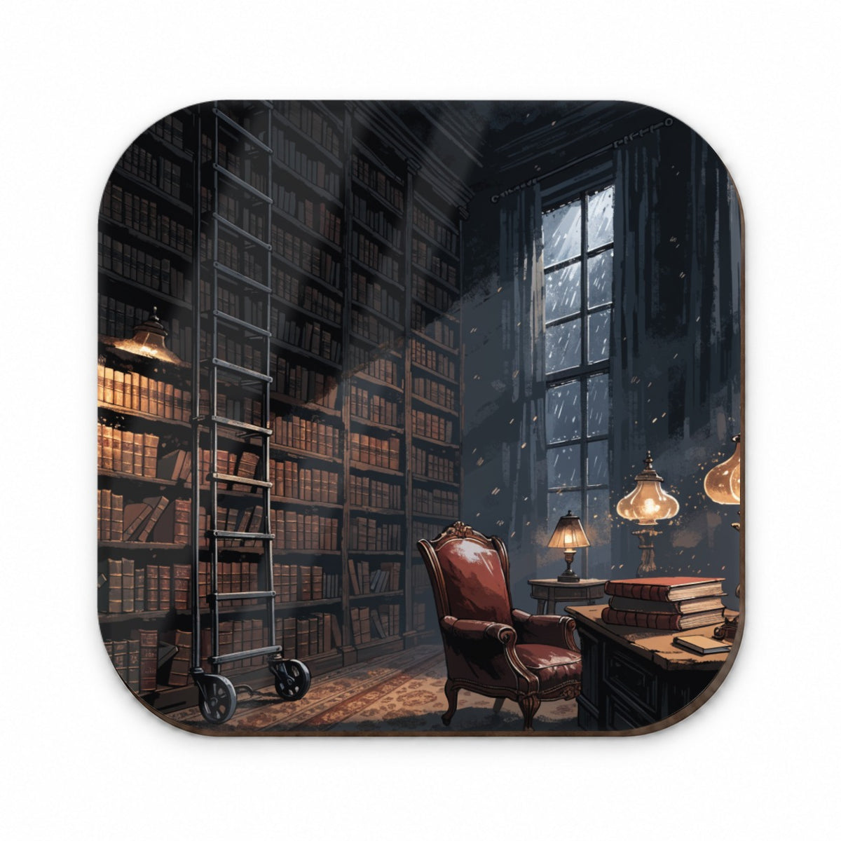 Library at Night Fridge Magnet