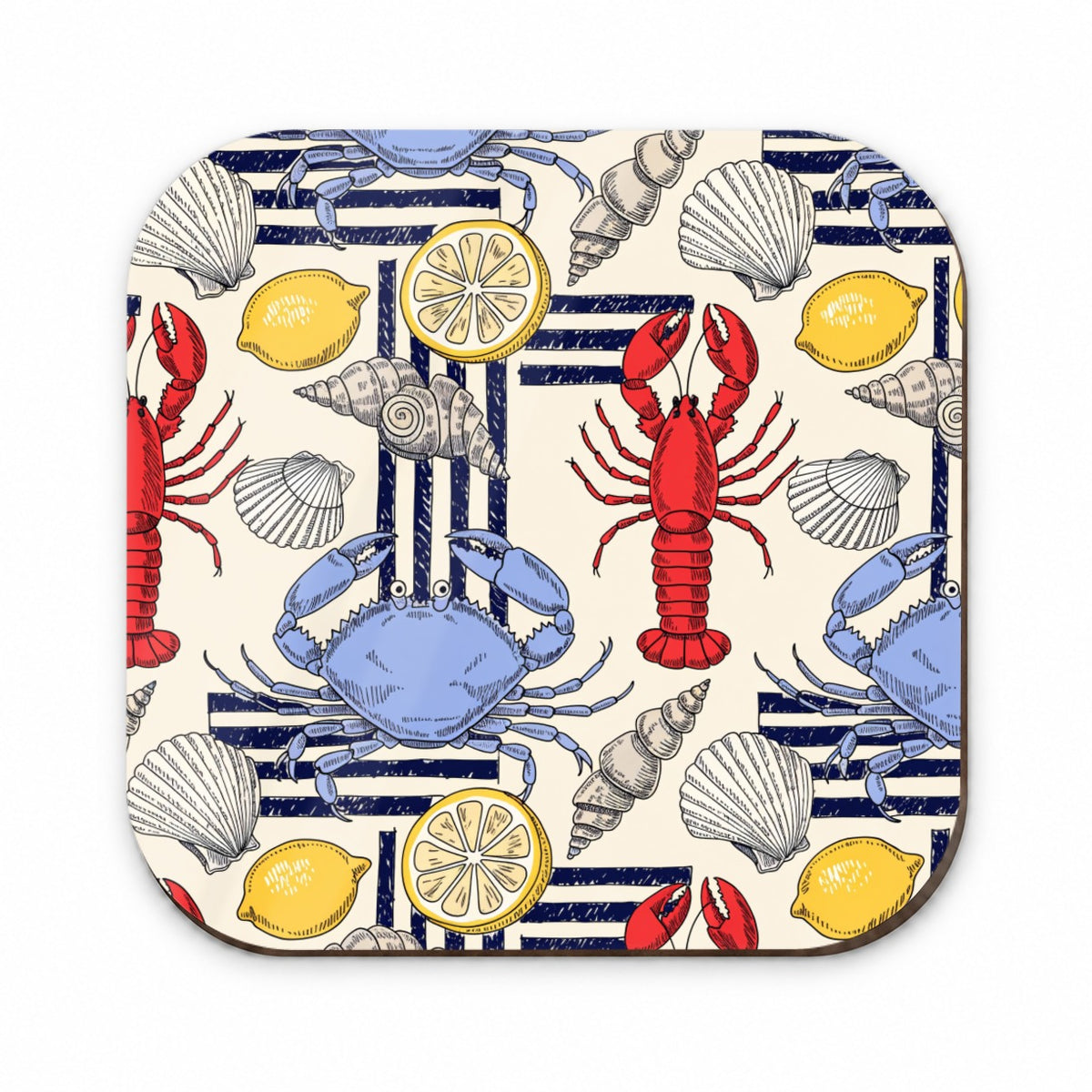 Lobsters Blue Crabs Lemons Fridge Magnet