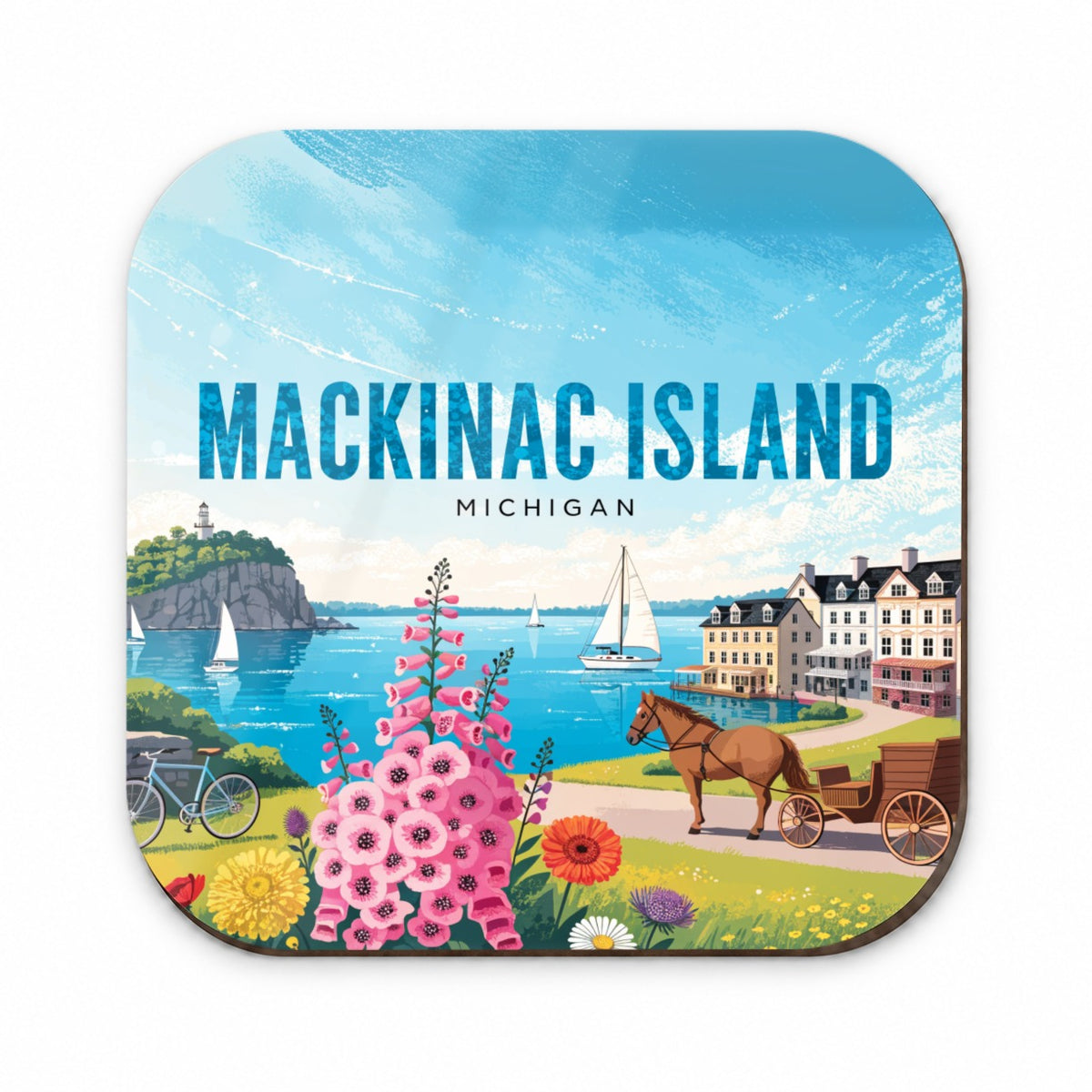 Mackinac Island Michigan Travel Fridge Magnet