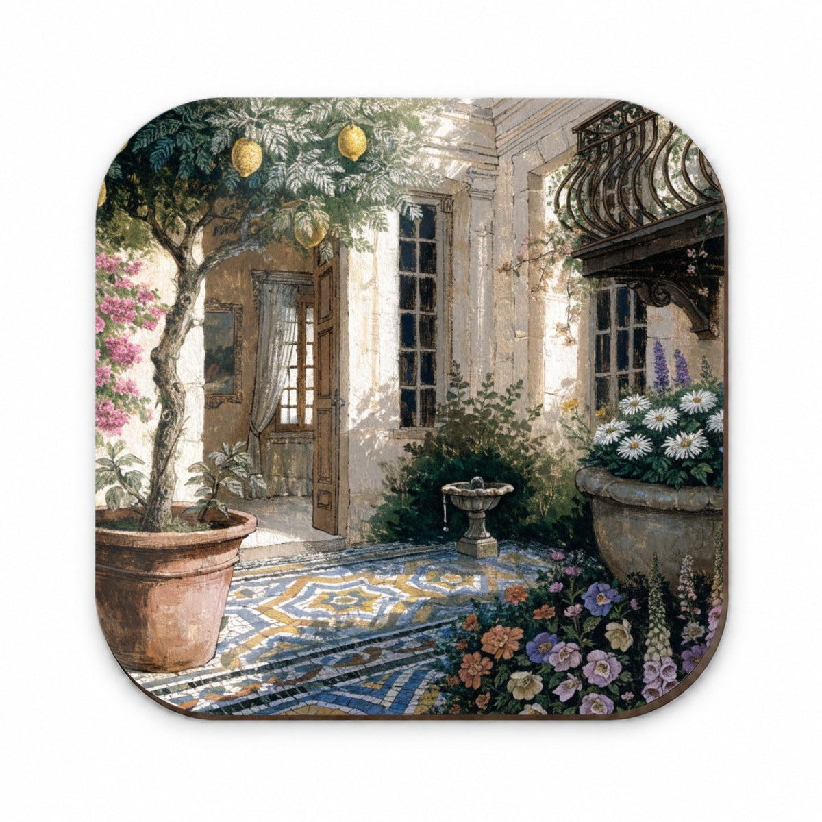 Mediterranean Courtyard Garden Fridge Magnet