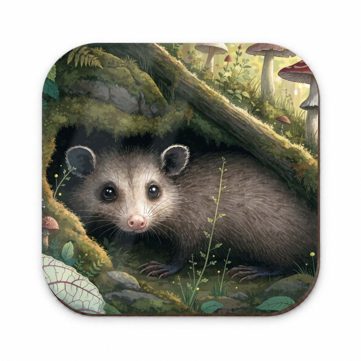 Opossum Woodland Garden Fridge Magnet