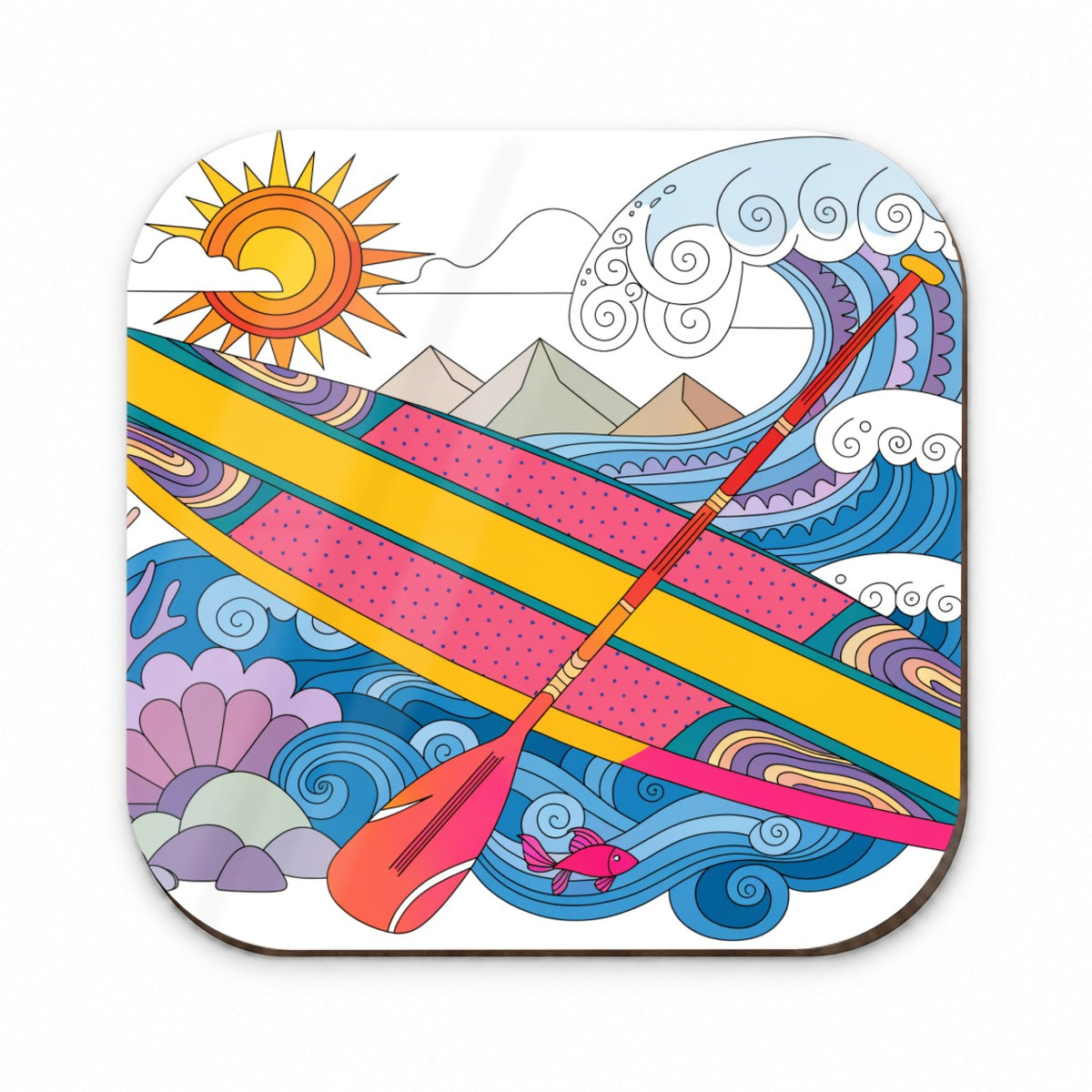 Paddleboarding Lake Sports Fun Fridge Magnet