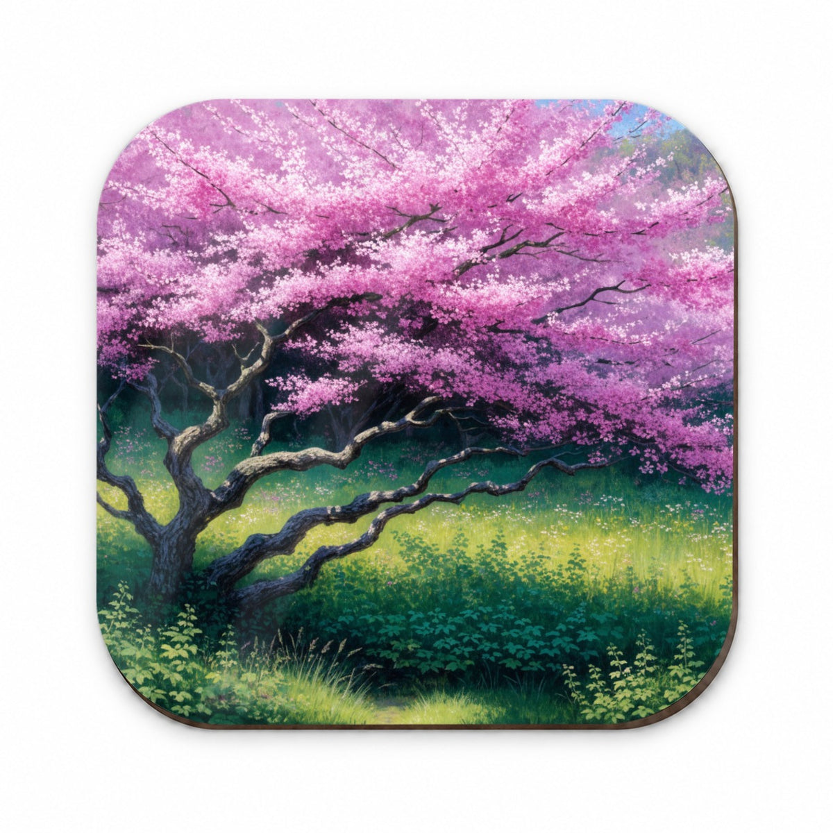 Pink Redbud Spring Tree Fridge Magnet