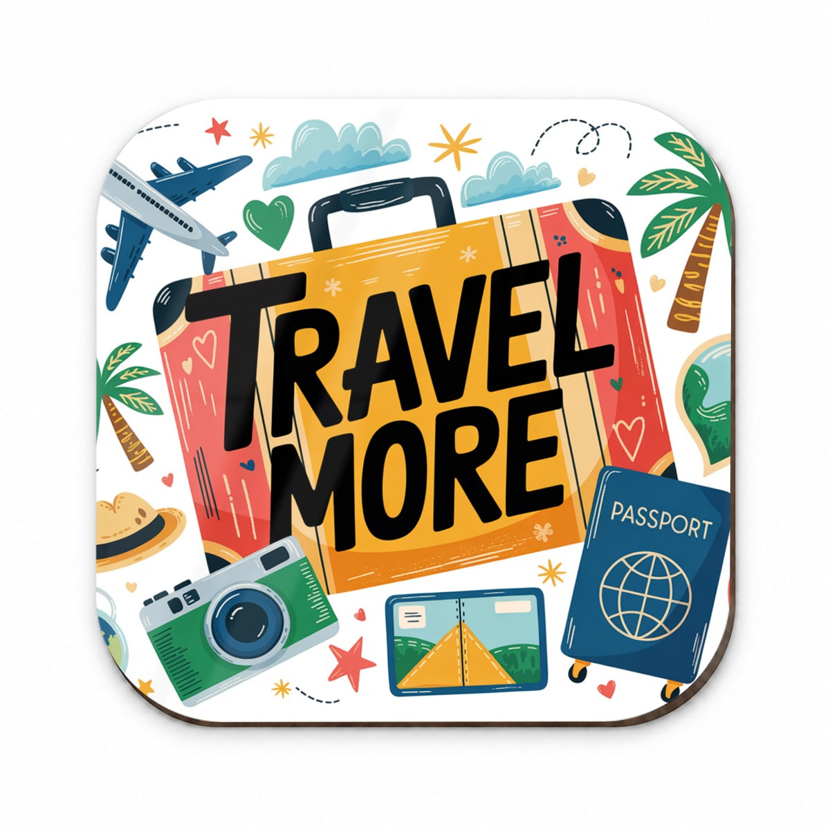 Travel More Colorful Suitcase Fridge Magnet