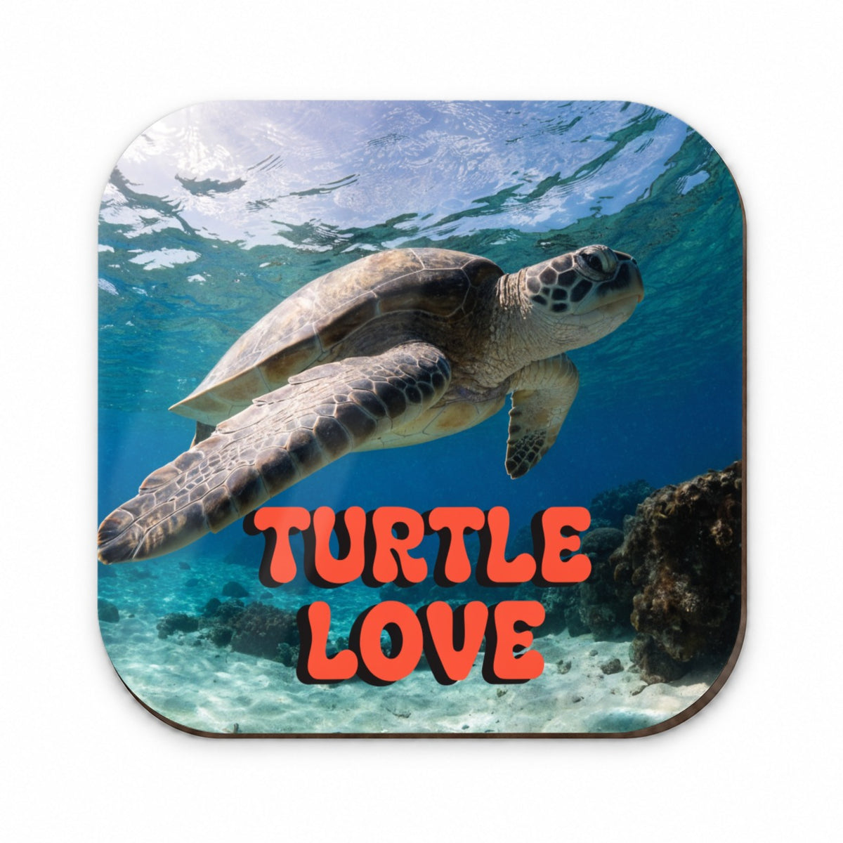 Turtle Love Swimming Fun Fridge Magnet