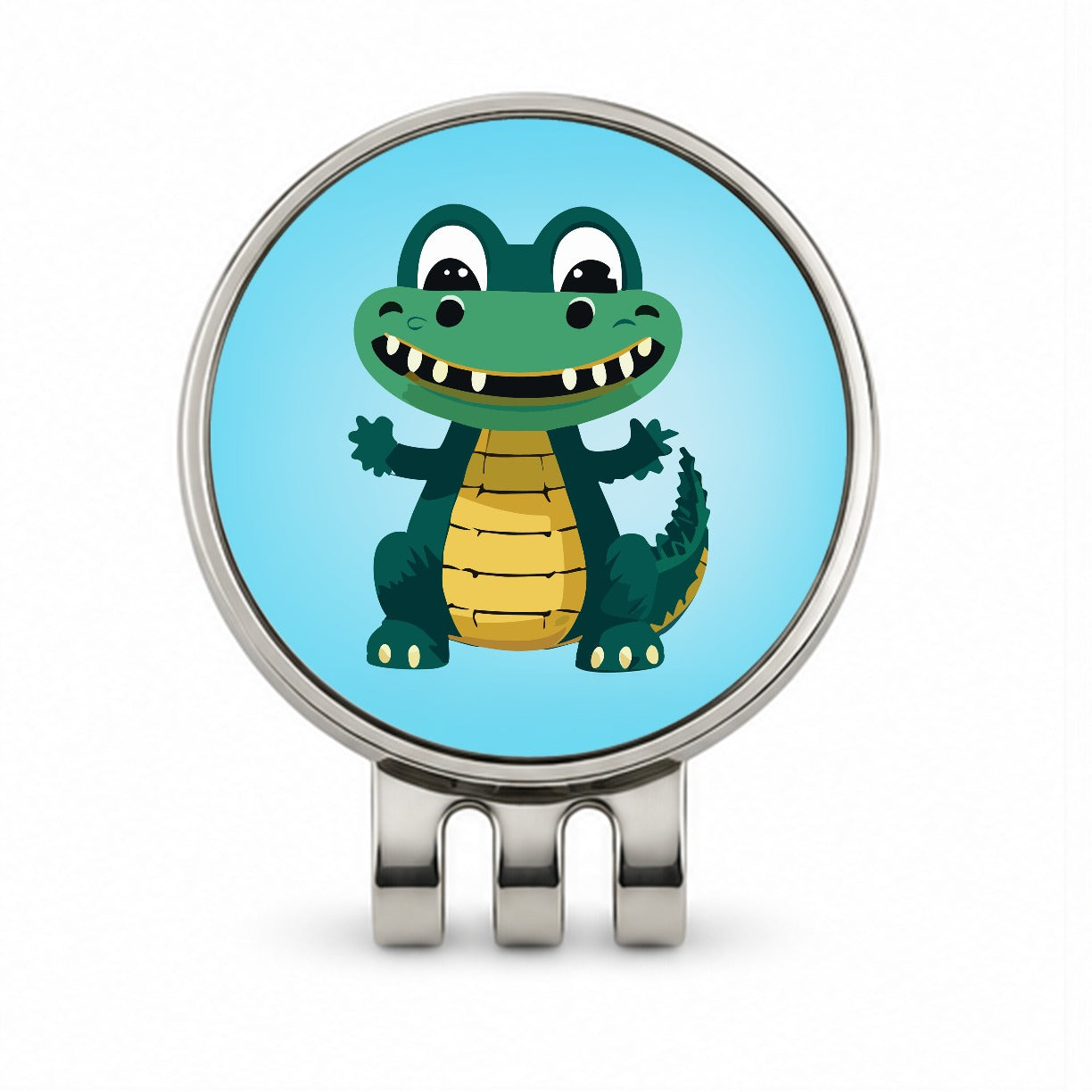 Alligator Crocodile Happy Golf Hat Clip with Ball Marker
