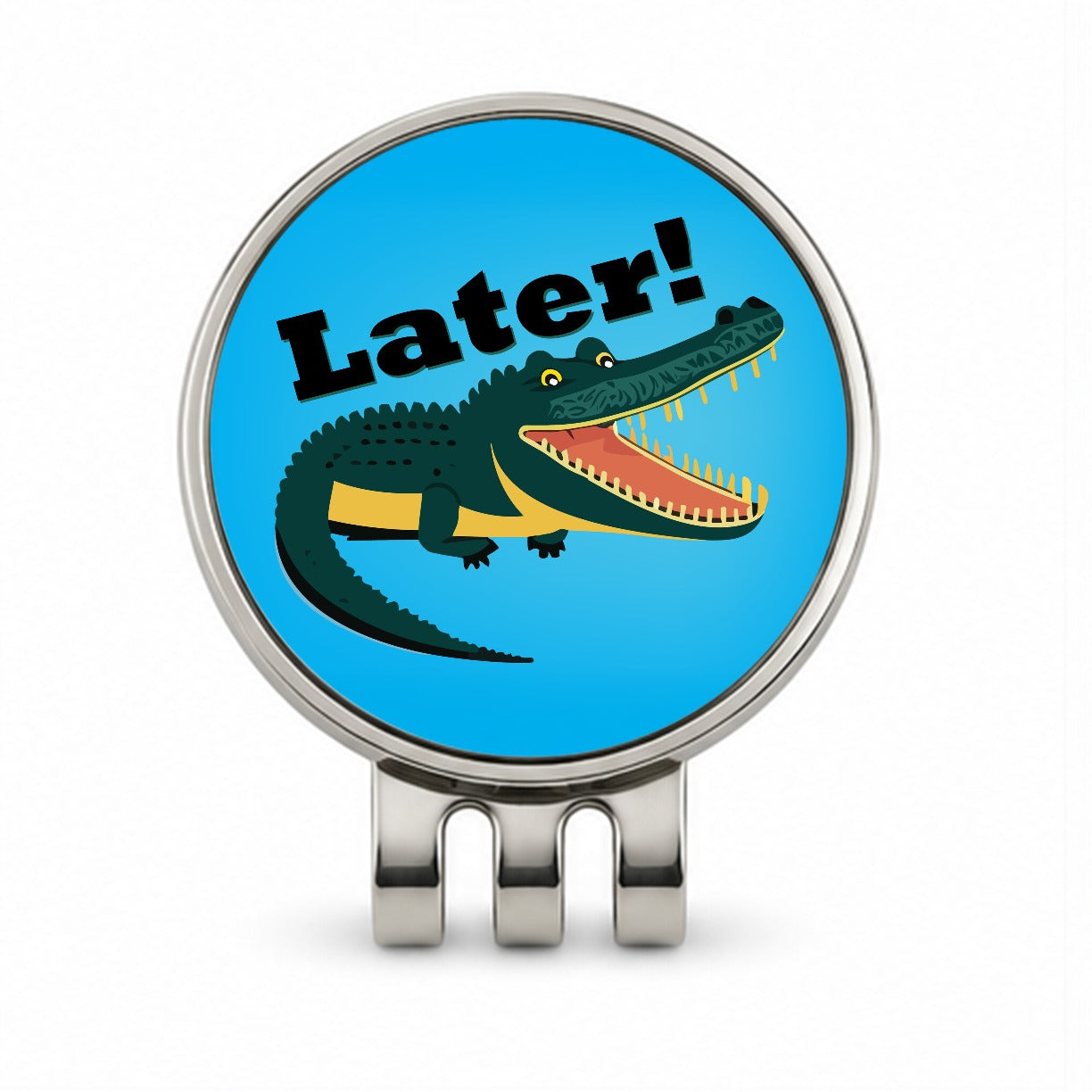 Alligator Later Gator Funny Golf Hat Clip with Ball Marker