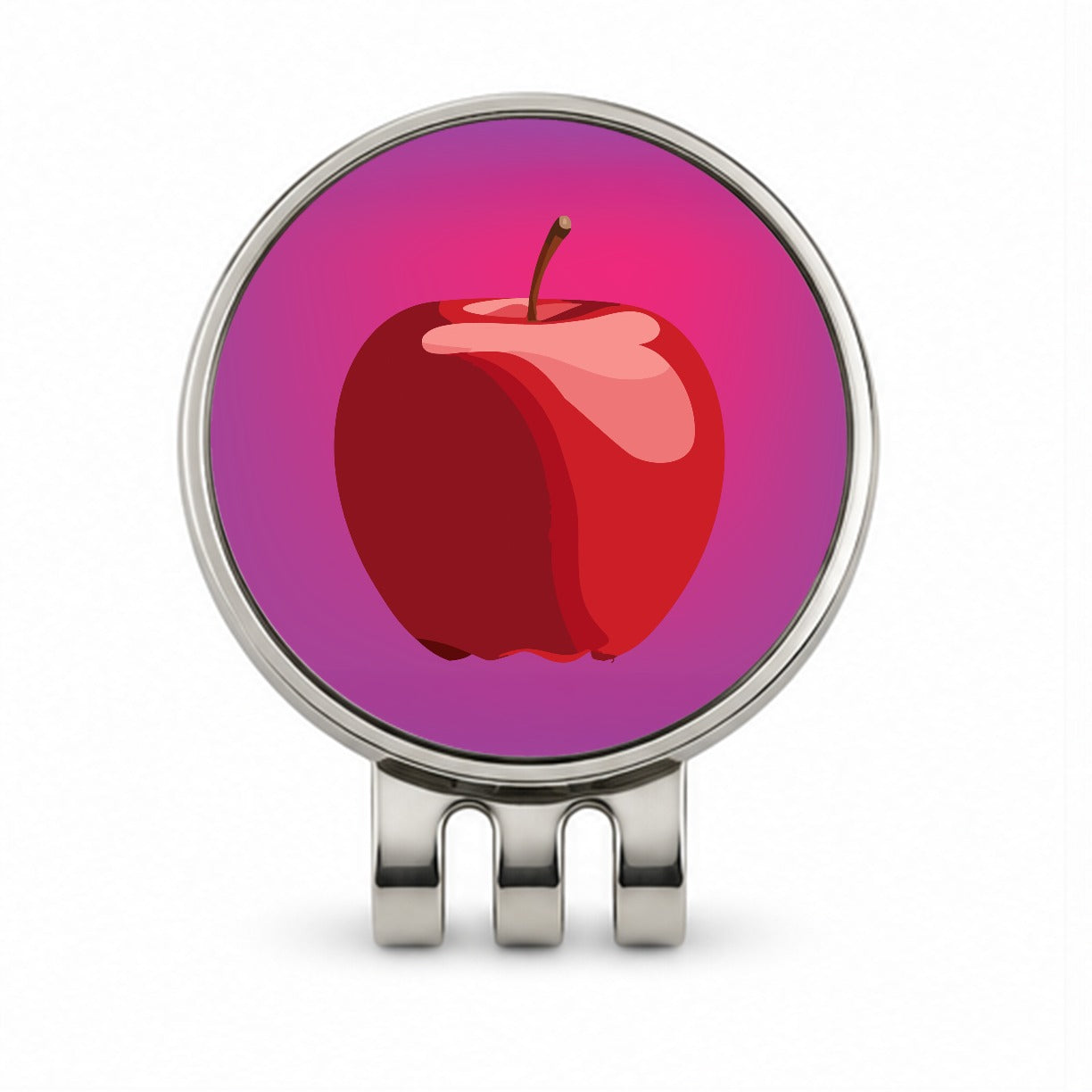 Apple Red Fruit Golf Hat Clip with Ball Marker
