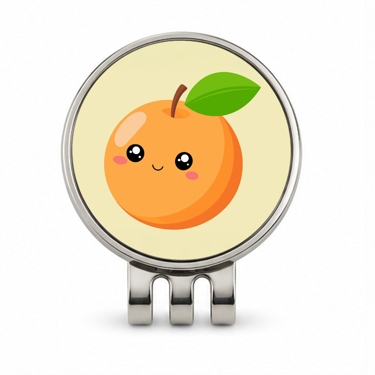 Apricot Cute Happy Fruit Golf Hat Clip with Ball Marker